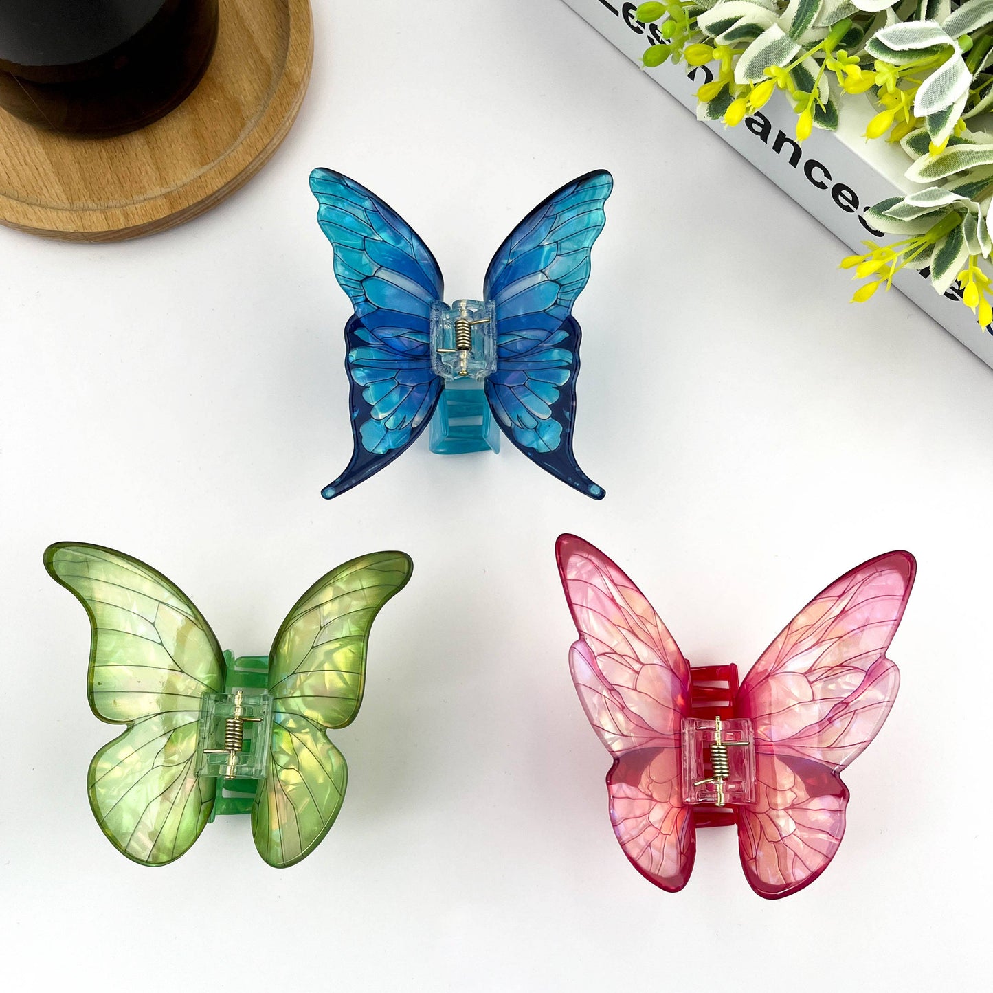 TheDivaSoap - Simulation Butterfly Hair Claw Clip, Spring Hair Clip: Green