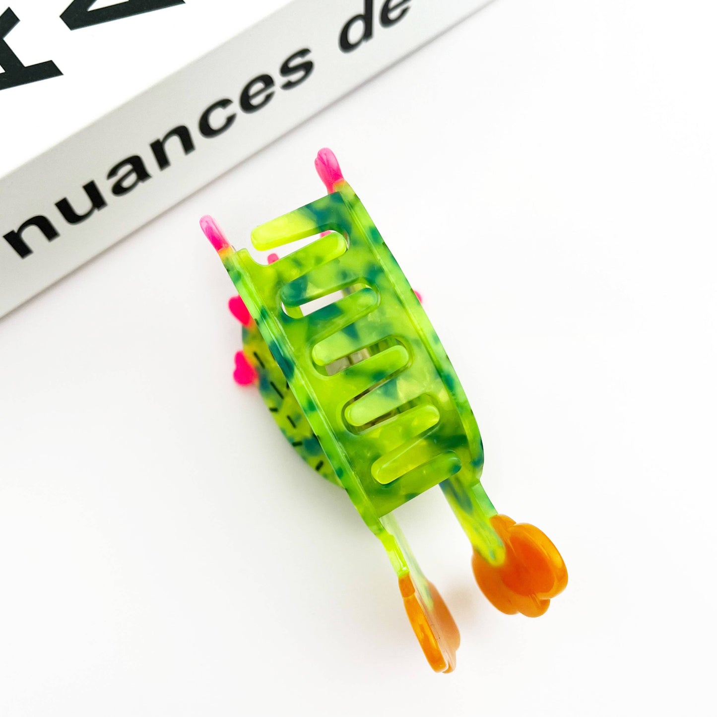 TheDivaSoap - Green Cactus Hair Clip, Acetate Claw Clip