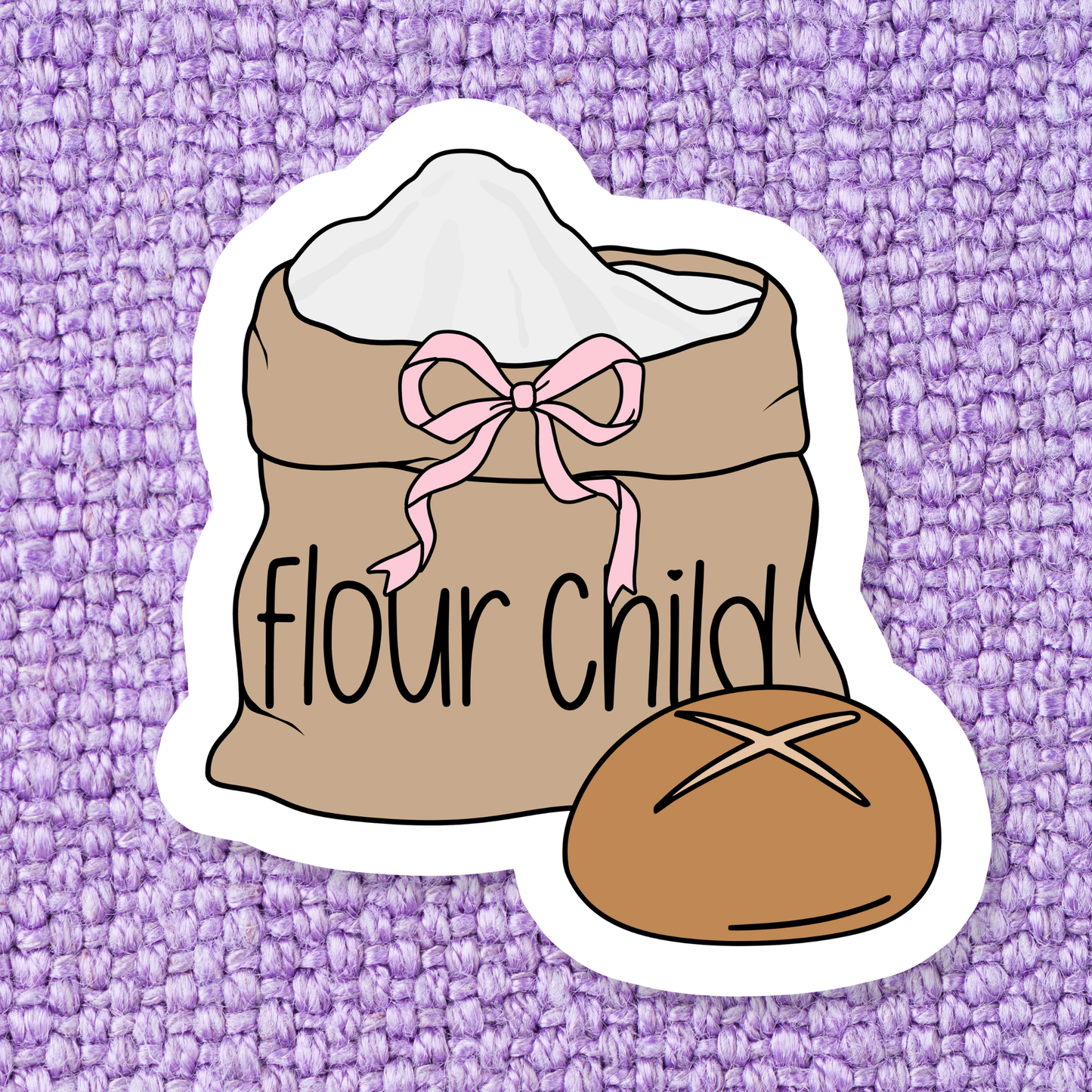 Stickers X Ashley Bexar -" Flour Child " Baker Bread Relatable Funny Waterproof Vinyl Sticker