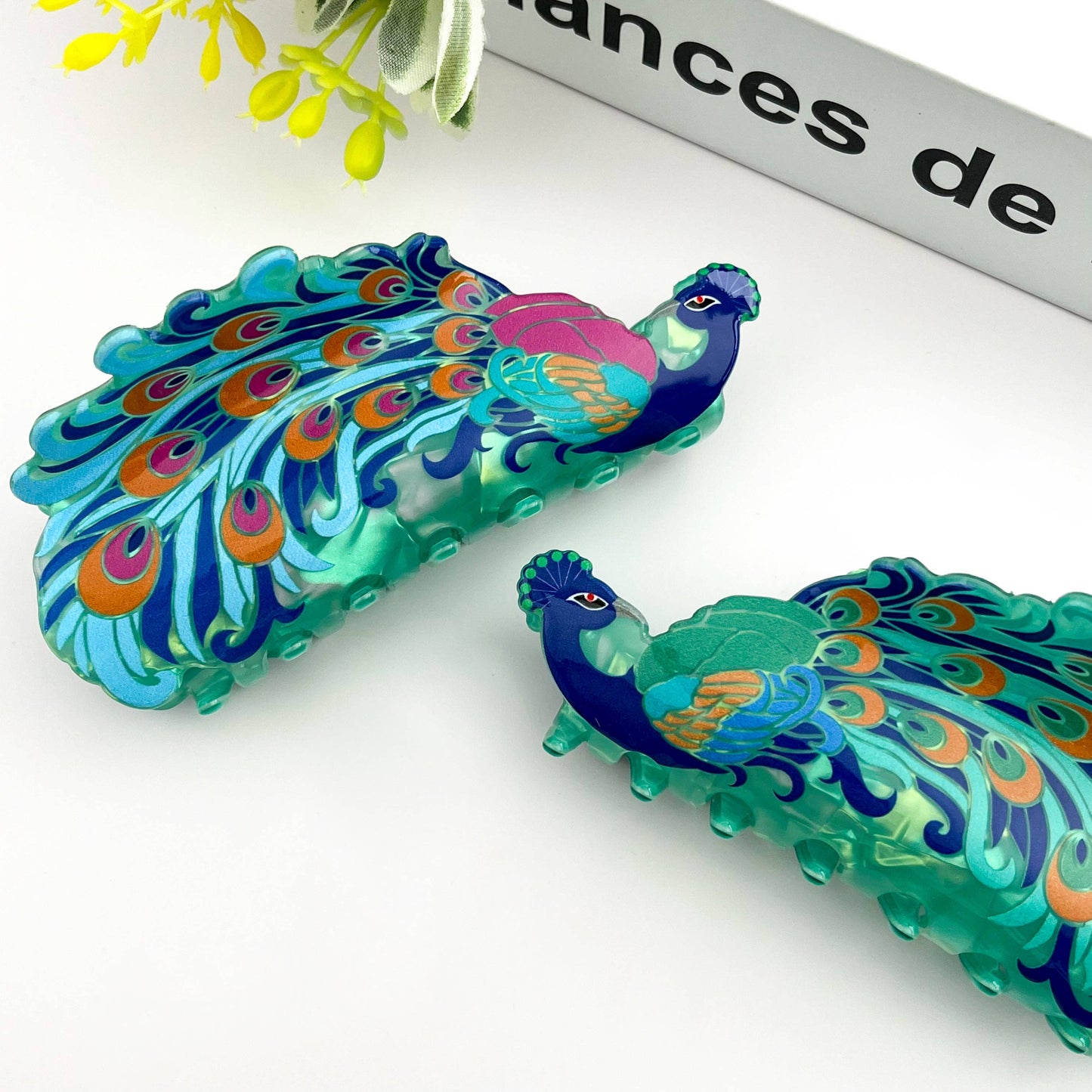 TheDivaSoap - Creative Fashion Peacock Hair Claw Clip – Animal Style: Green