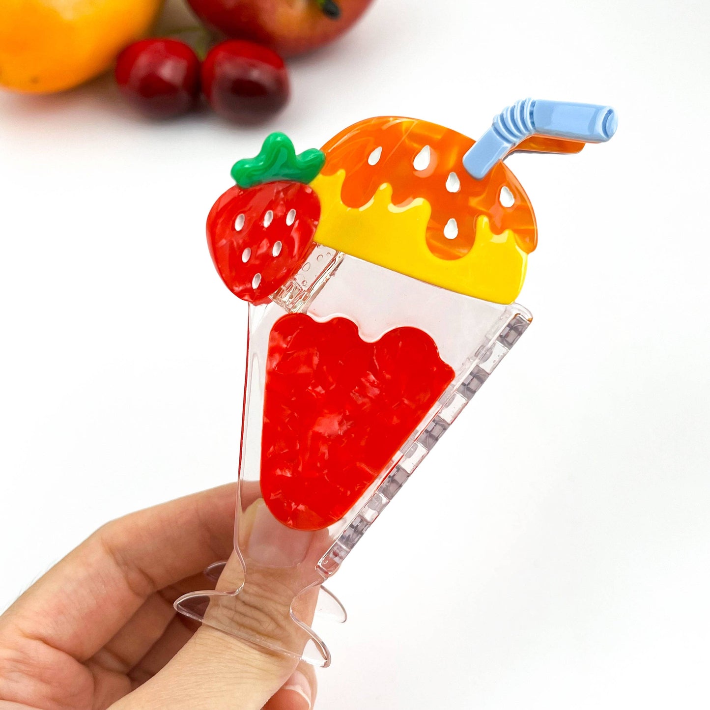 TheDivaSoap - Food-Themed Acetate Claw Clips, Hot Sauce & Taco Designs: Chili Sauce