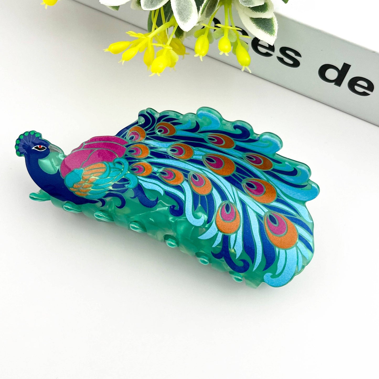 TheDivaSoap - Creative Fashion Peacock Hair Claw Clip – Animal Style: Green