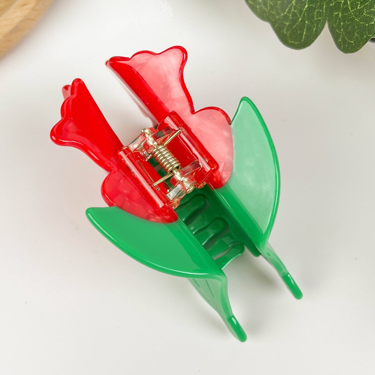 TheDivaSoap - Elegant Rose Hair Clip, Valentine's Day Hair Claw Clip