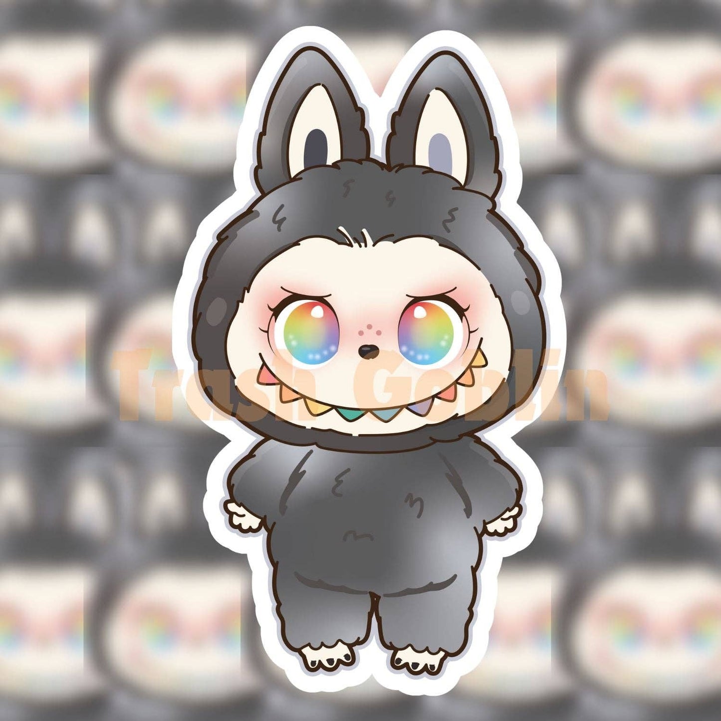 Trash Goblin - Secret Black and Rainbow Labubu Vinyl Sticker