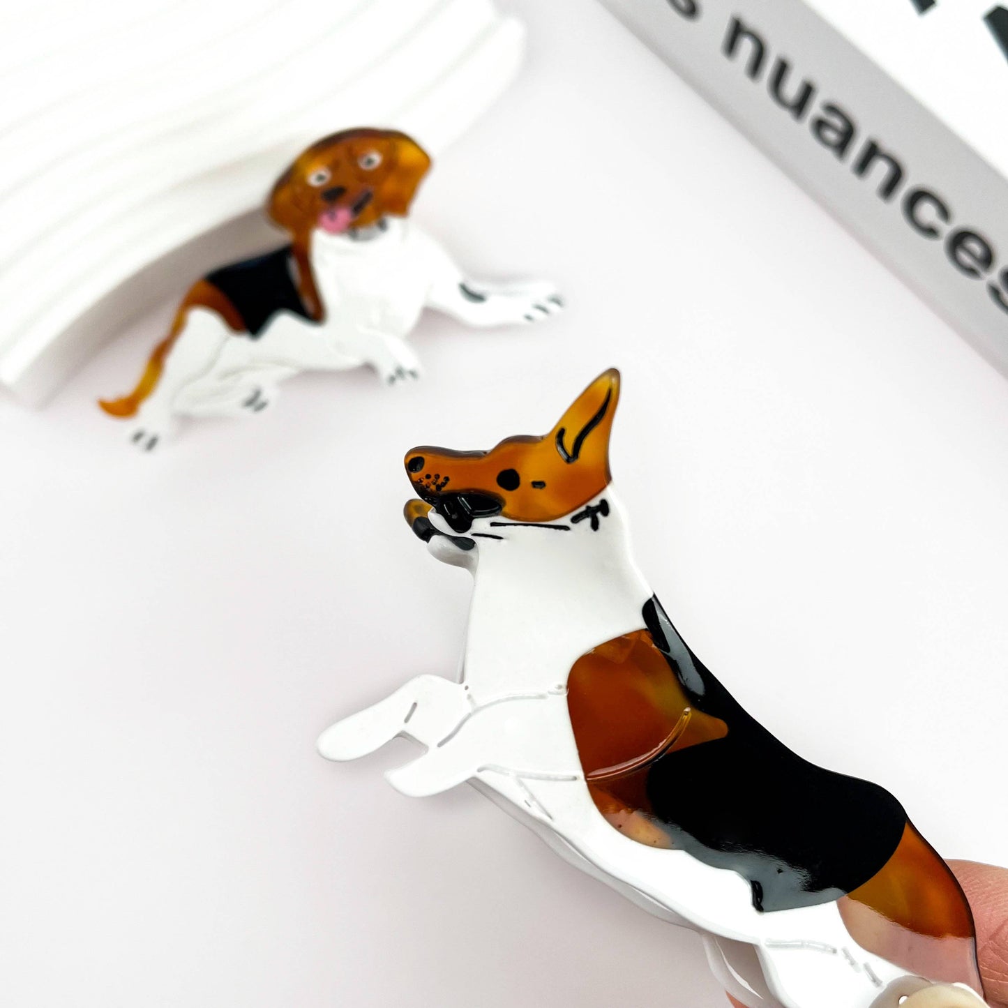 TheDivaSoap - Acetate Dog Claw Clip, Schnauzer Corgi Hair Clip: Corgi