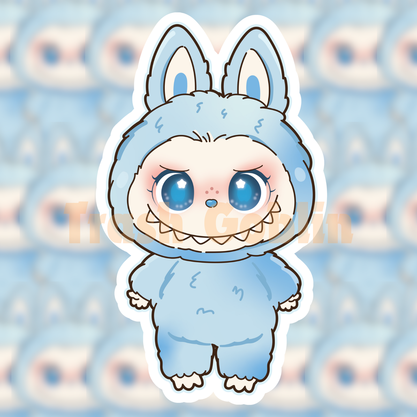 Trash Goblin - Baby Blue Cloud Labubu Vinyl Sticker