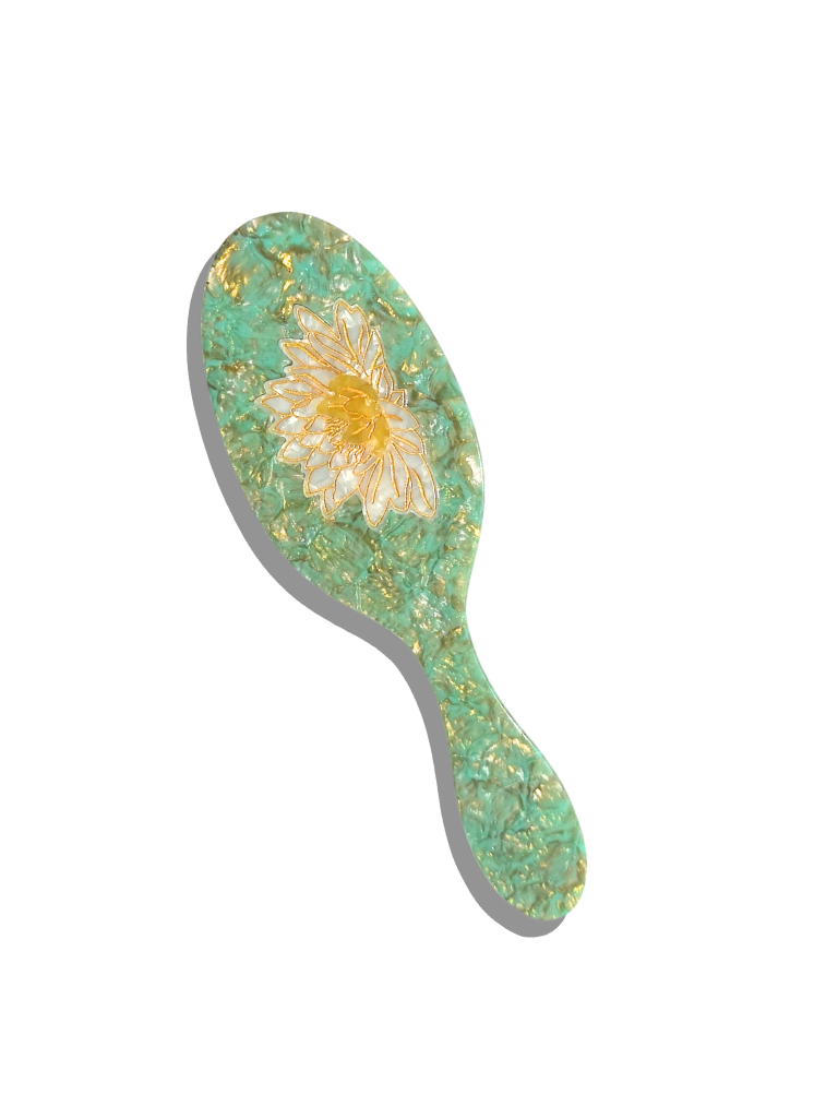Solar Eclipse - Hand-painted Waterlily Acetate 2-1 Daily Hair Brush