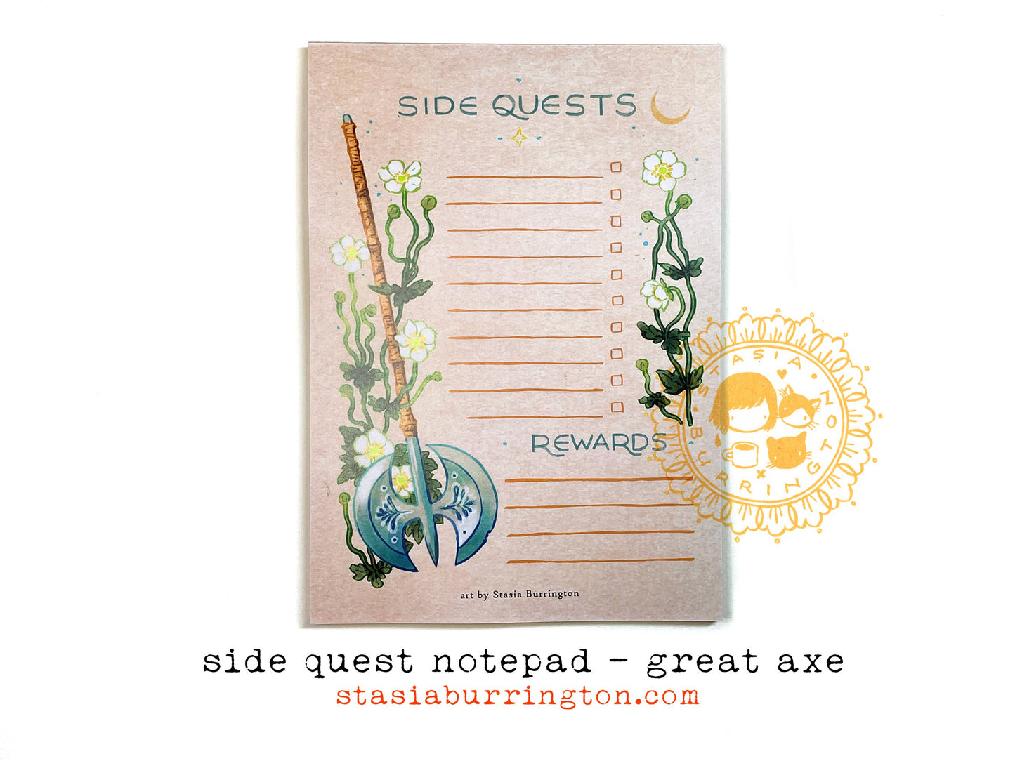 Stasia Burrington Illustration - Notepad - Side Quests - Great Axe
