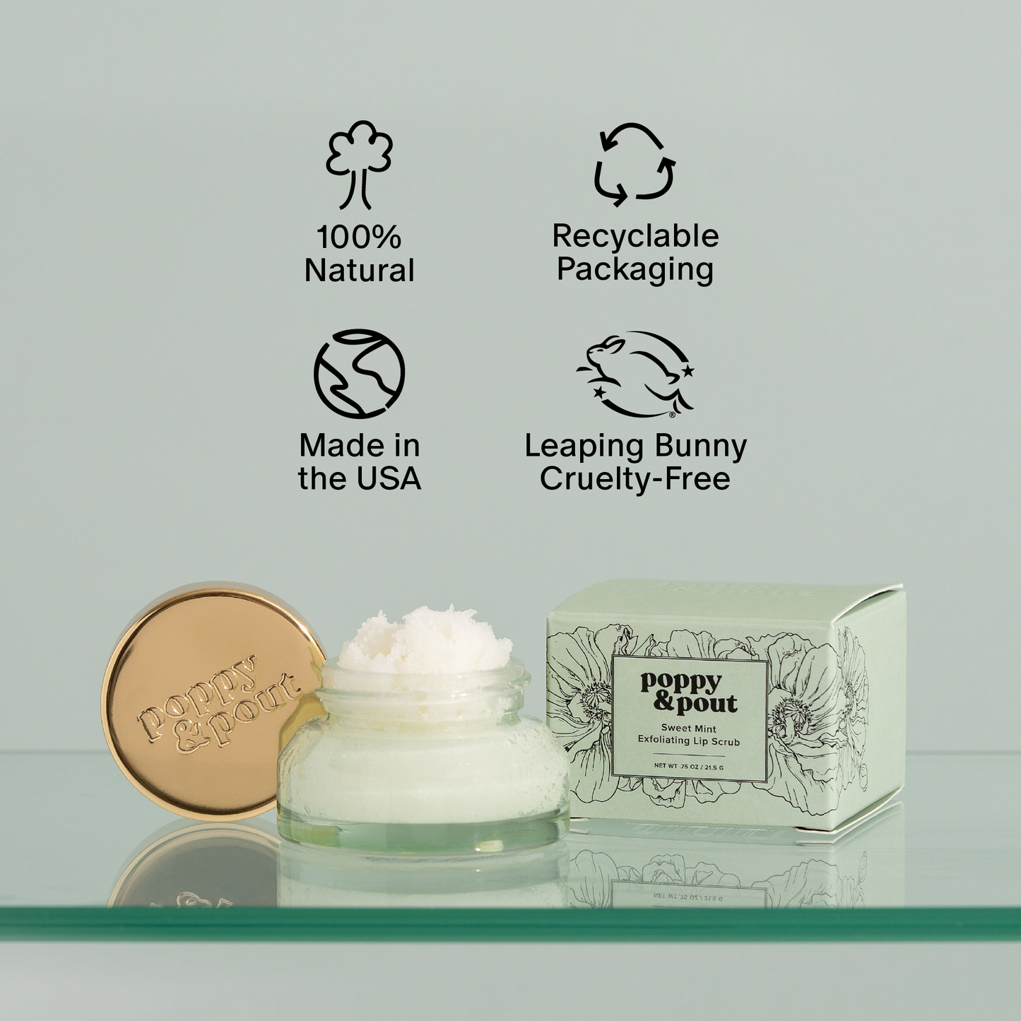 Poppy & Pout - Lip Scrub, Sweet Mint