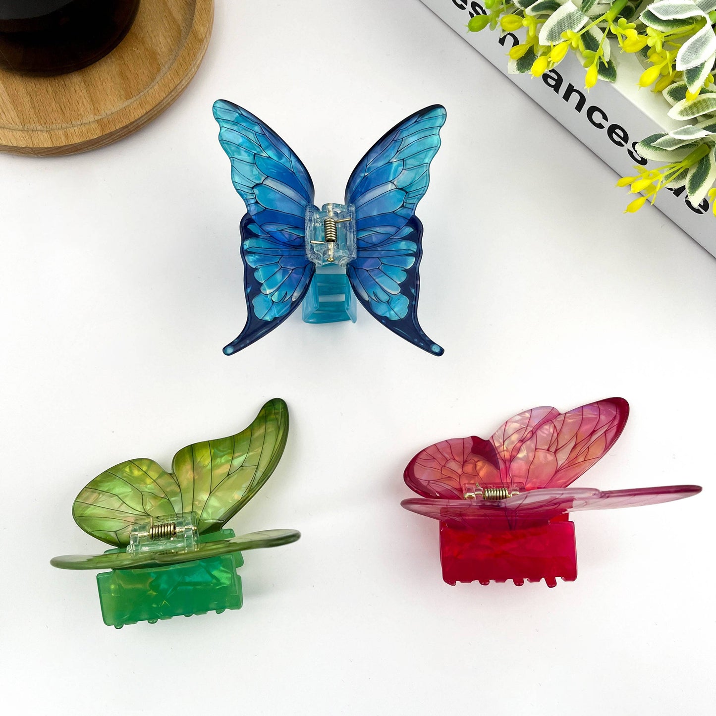 TheDivaSoap - Simulation Butterfly Hair Claw Clip, Spring Hair Clip: Green