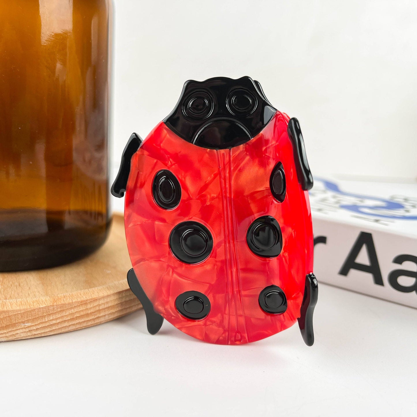 TheDivaSoap - Cartoon Ladybug Hair Clip, Summer Claw Clips: Red