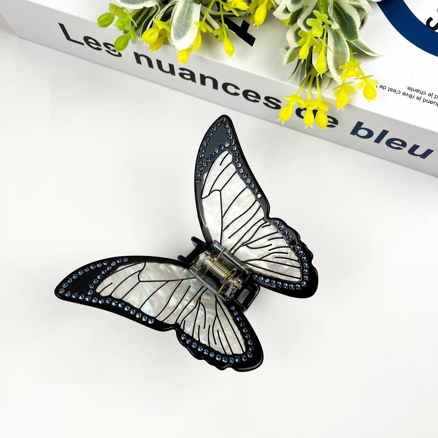 TheDivaSoap - High Quality Black Butterfly Hair Clip, Acetate Claw Clip
