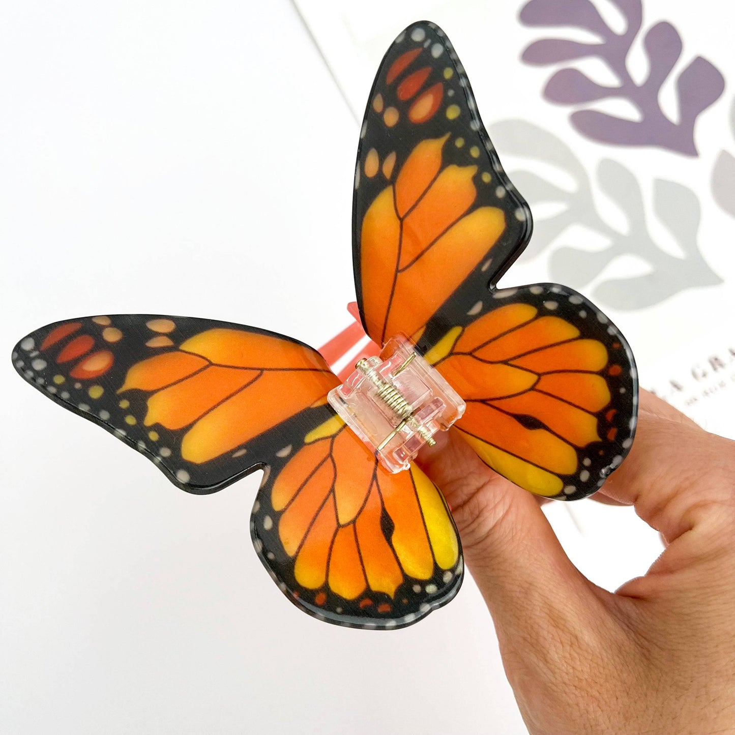 TheDivaSoap - Acetate large butterfly hair clip animal claw clips: DarkPink