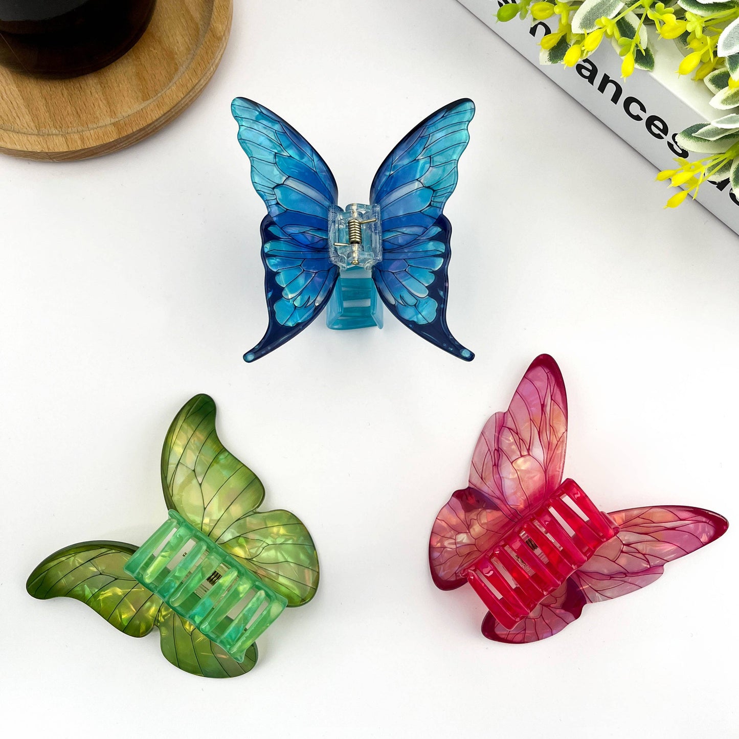 TheDivaSoap - Simulation Butterfly Hair Claw Clip, Spring Hair Clip: Green