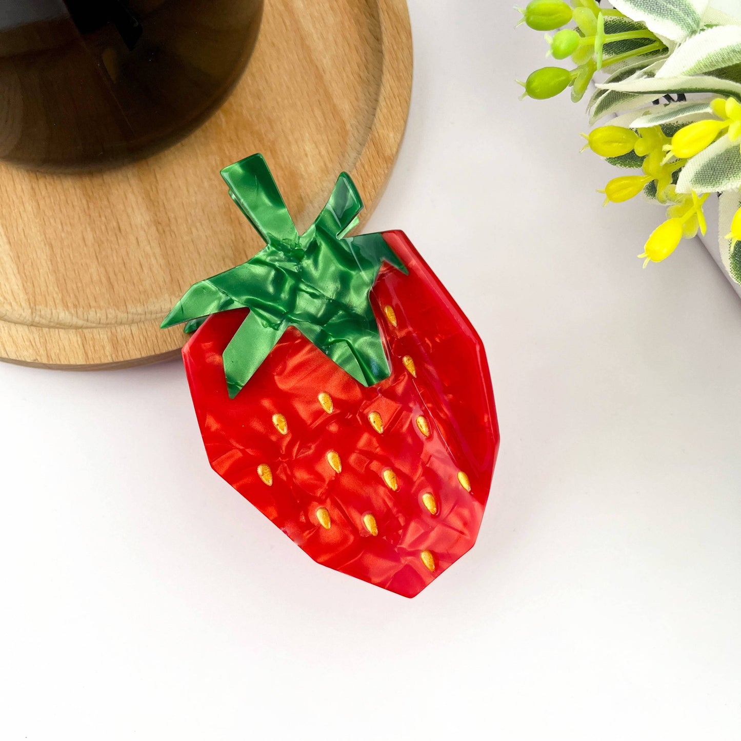 TheDivaSoap - Cartoon Strawberry Hair Claw Clip,Fruit Hair Clip: Red