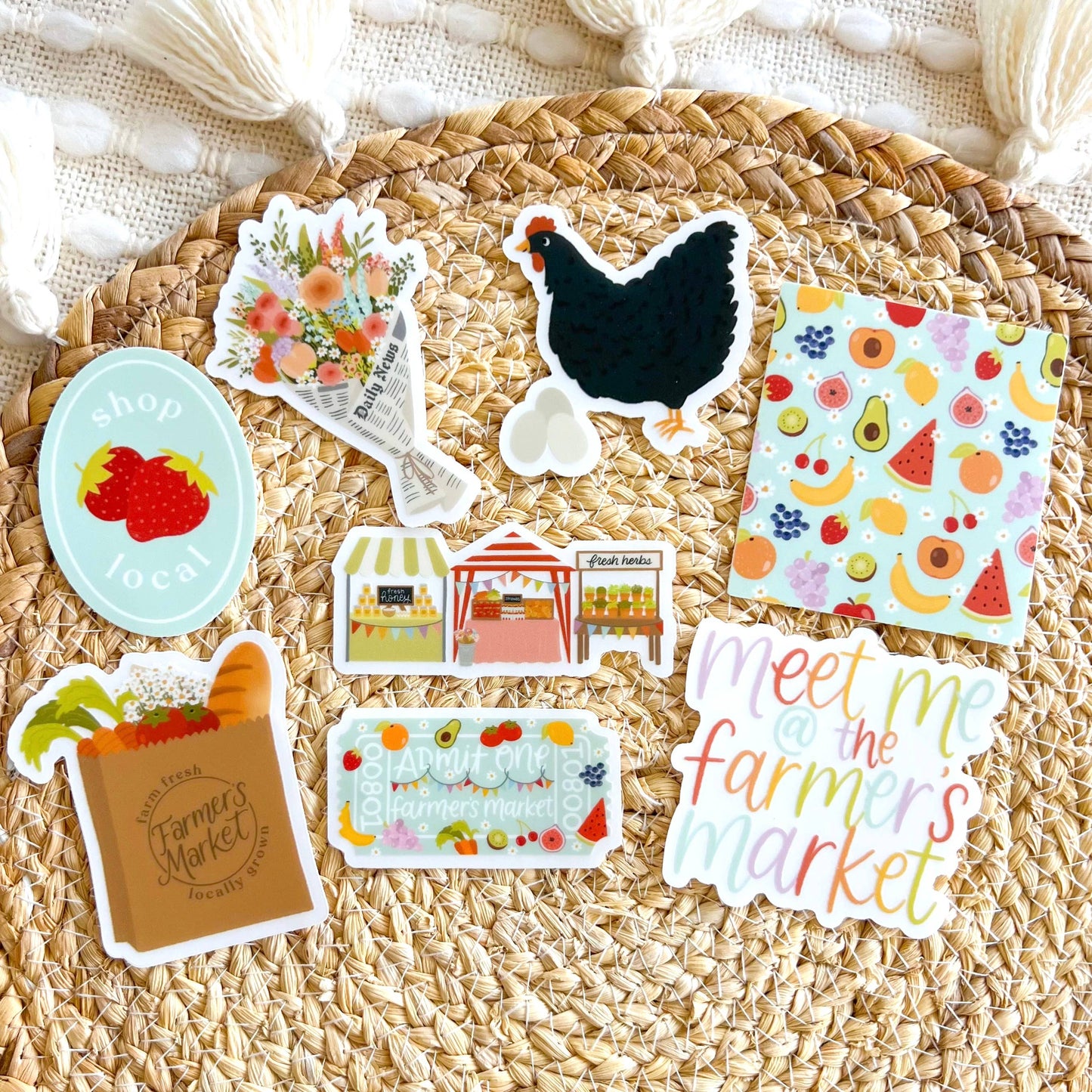 Elyse Breanne Design - Shop Local Strawberries Sticker 2.75x2in