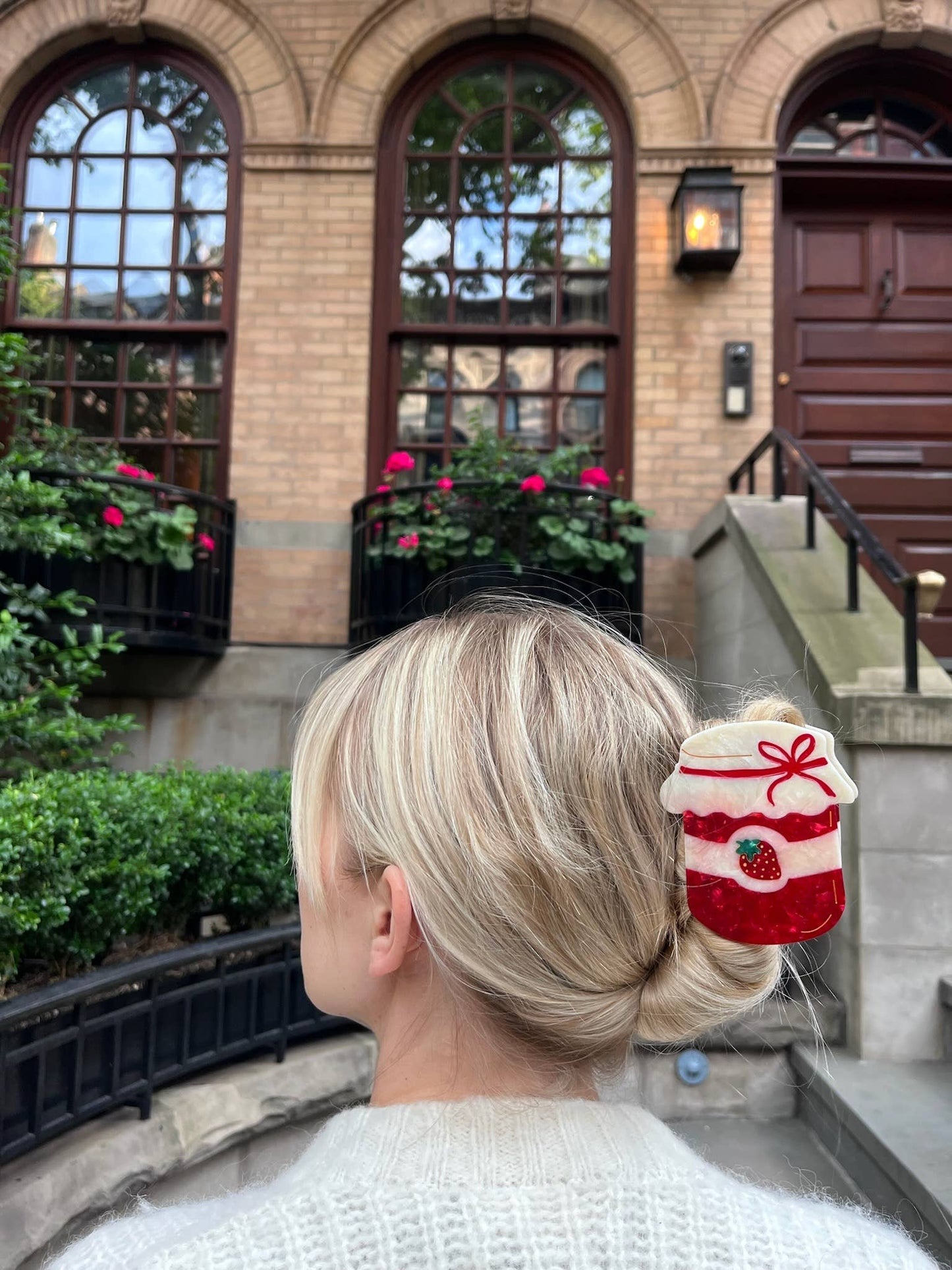 Solar Eclipse - Hand-painted Strawberry Jam Claw Hair Clip | Eco-Friendly