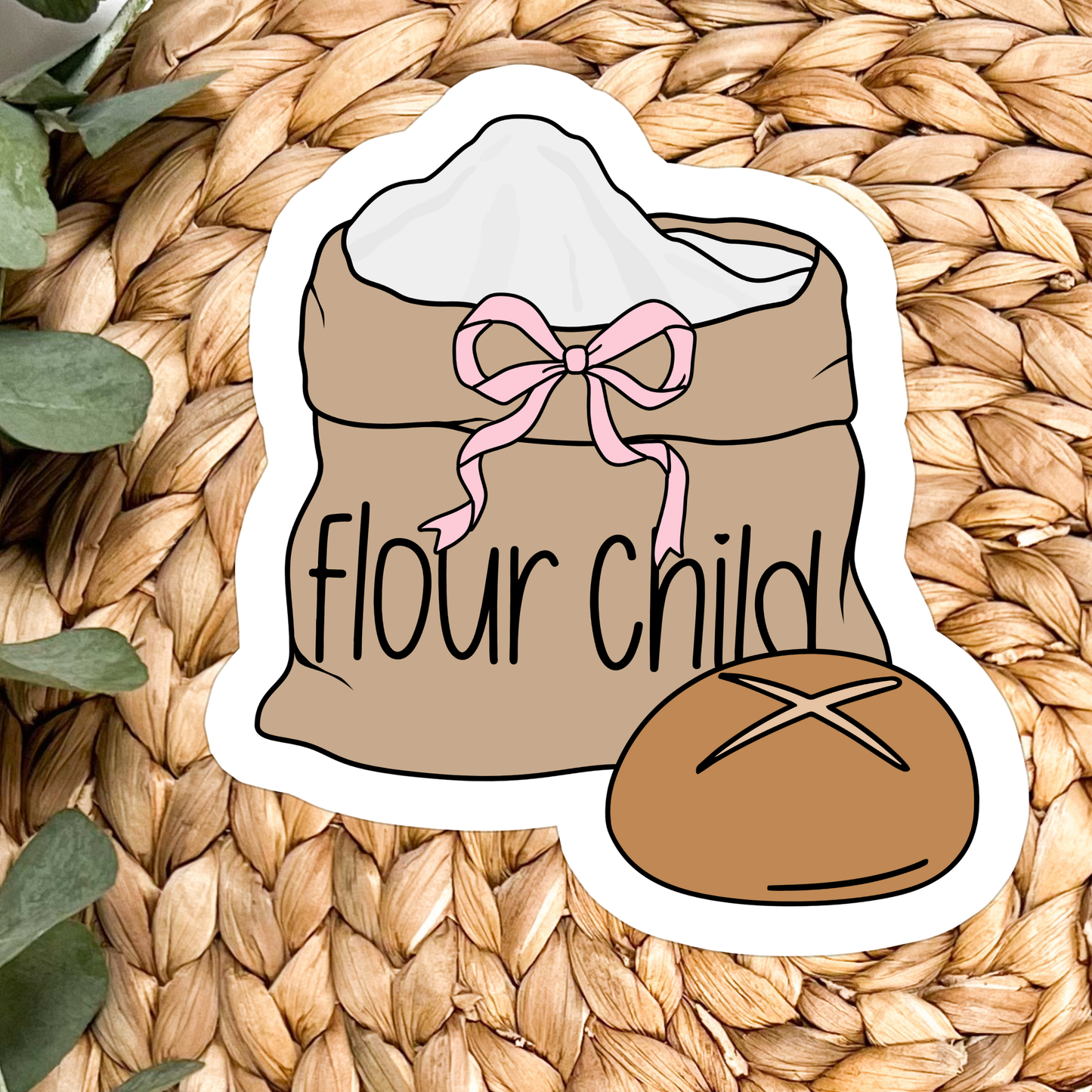 Stickers X Ashley Bexar -" Flour Child " Baker Bread Relatable Funny Waterproof Vinyl Sticker