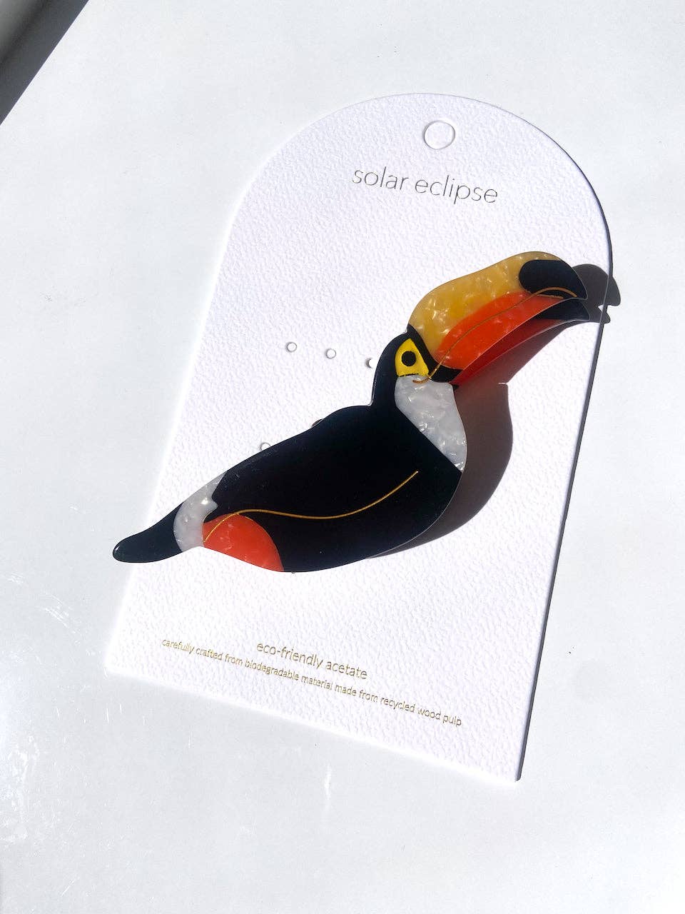 Solar Eclipse - Hand-painted Toucan Bird Claw Hair Clip | Eco-Friendly
