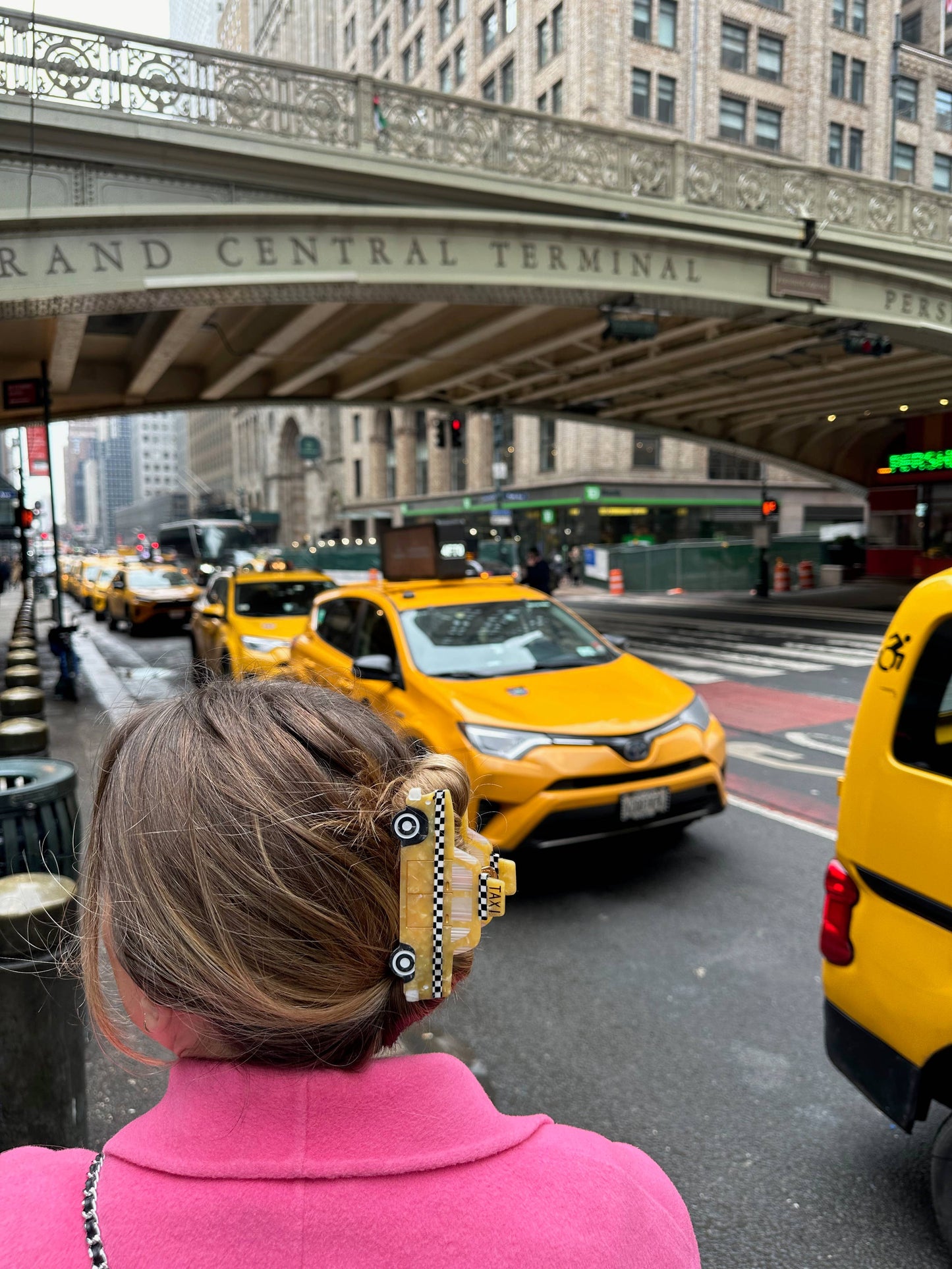 Solar Eclipse - Hand-painted Yellow Taxi Cab Claw Hair Clip | Eco-Friendly