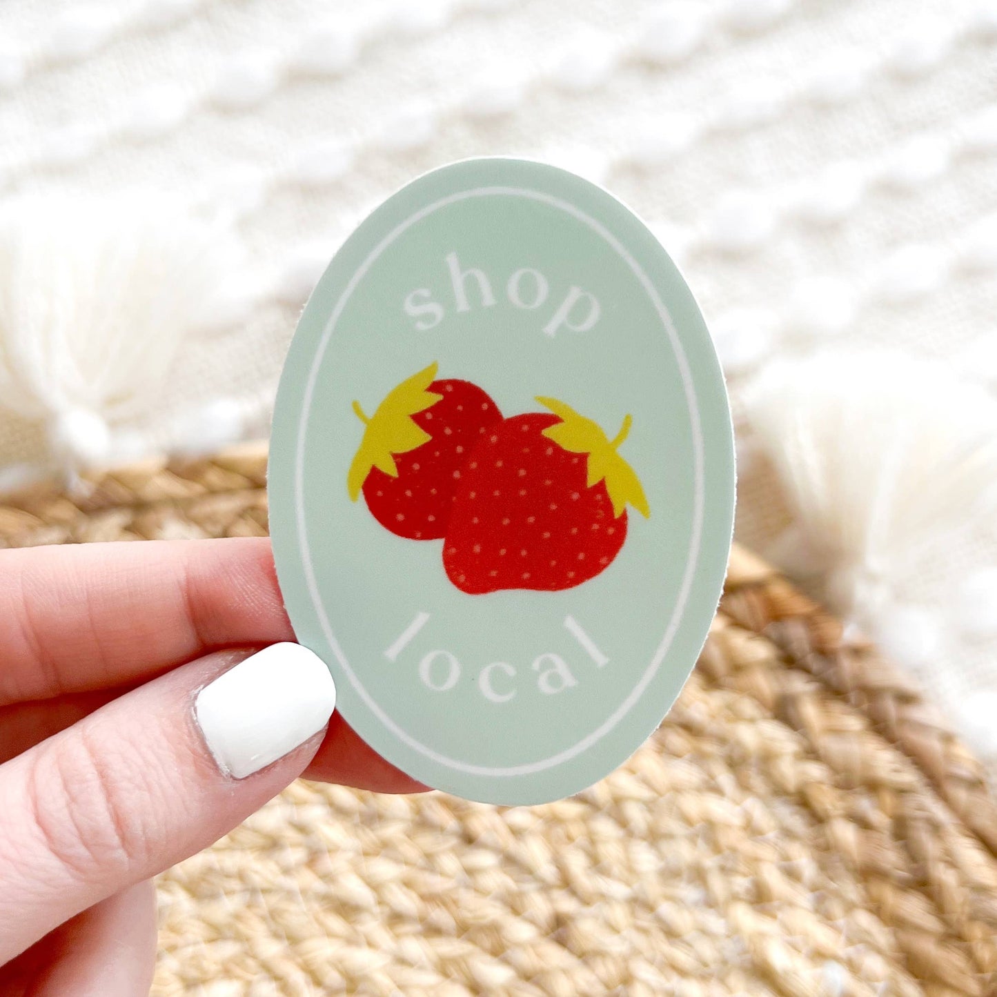Elyse Breanne Design - Shop Local Strawberries Sticker 2.75x2in