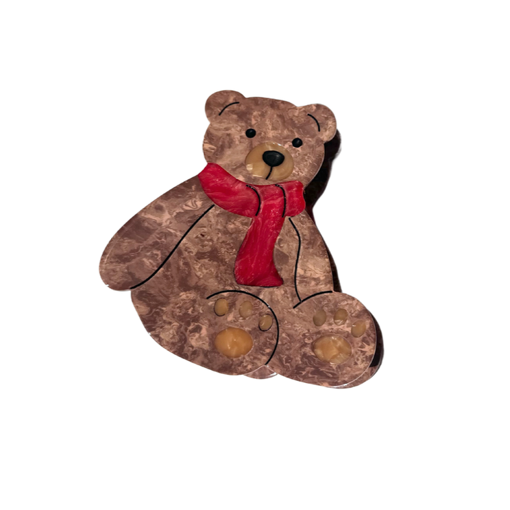 Solar Eclipse - Hand-painted Teddy Bear Claw Hair Clip | Eco-Friendly