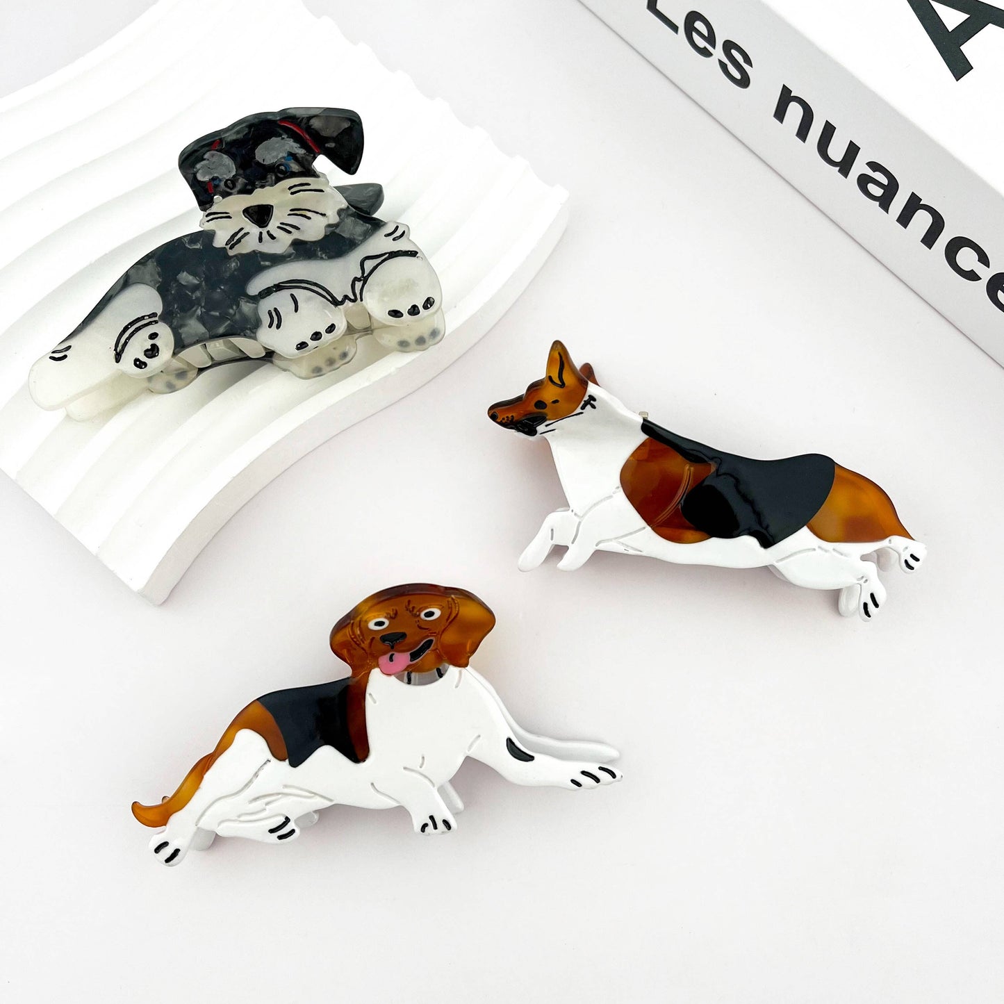 TheDivaSoap - Acetate Dog Claw Clip, Schnauzer Corgi Hair Clip: Corgi