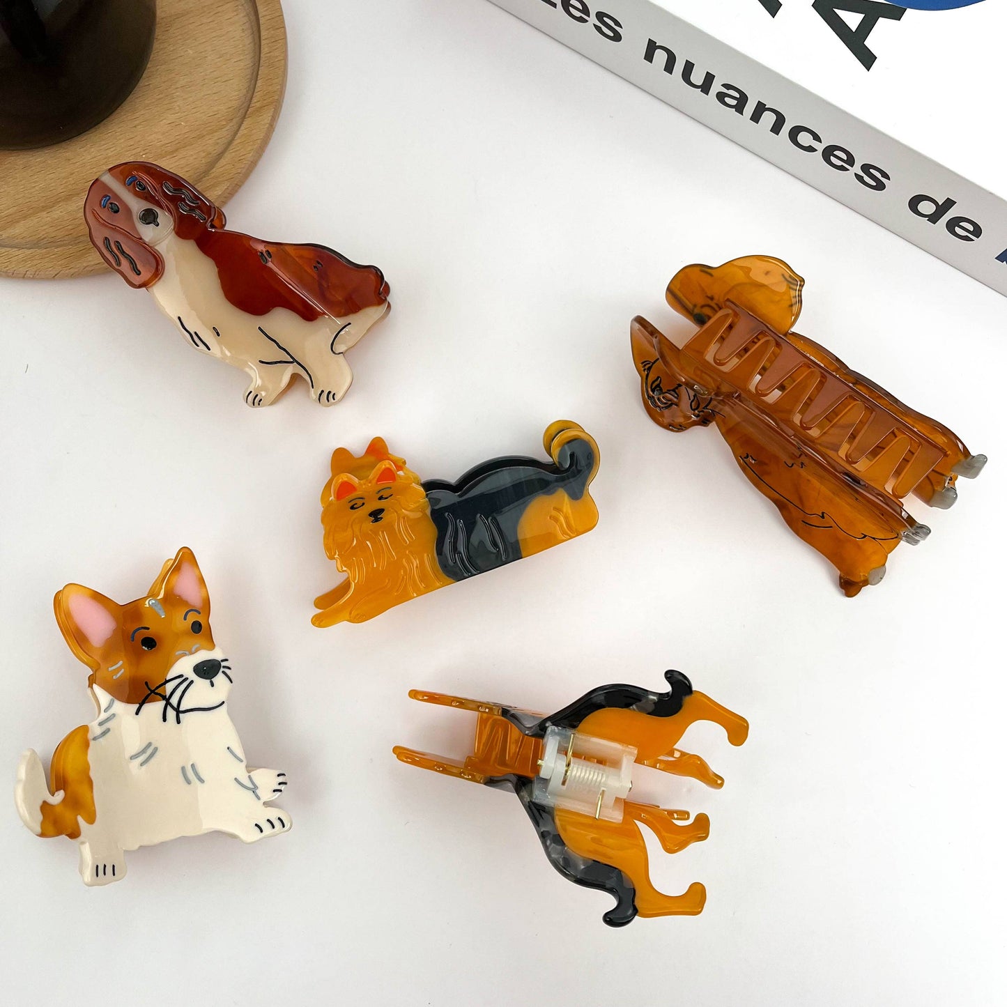 TheDivaSoap - Brown Dog Series Claw Clip, Shih Tzu Teddy Hair Clip: Teddy