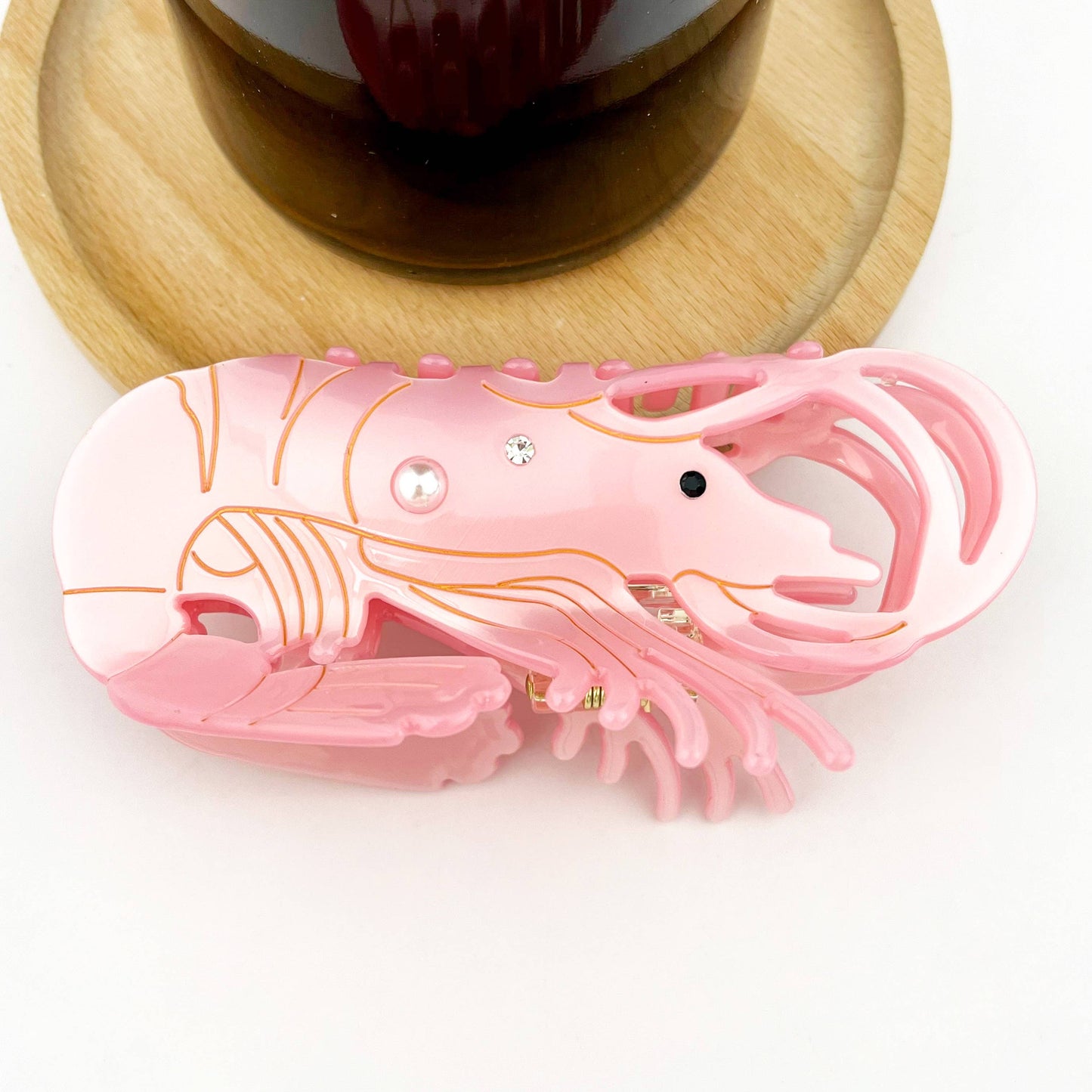 TheDivaSoap - Lobster Claw Clip, Acetate Marine Animal Hair Clip: Red