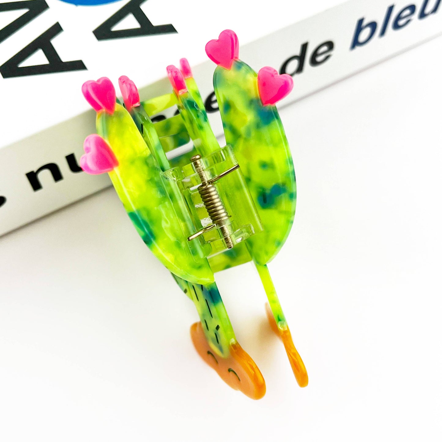 TheDivaSoap - Green Cactus Hair Clip, Acetate Claw Clip