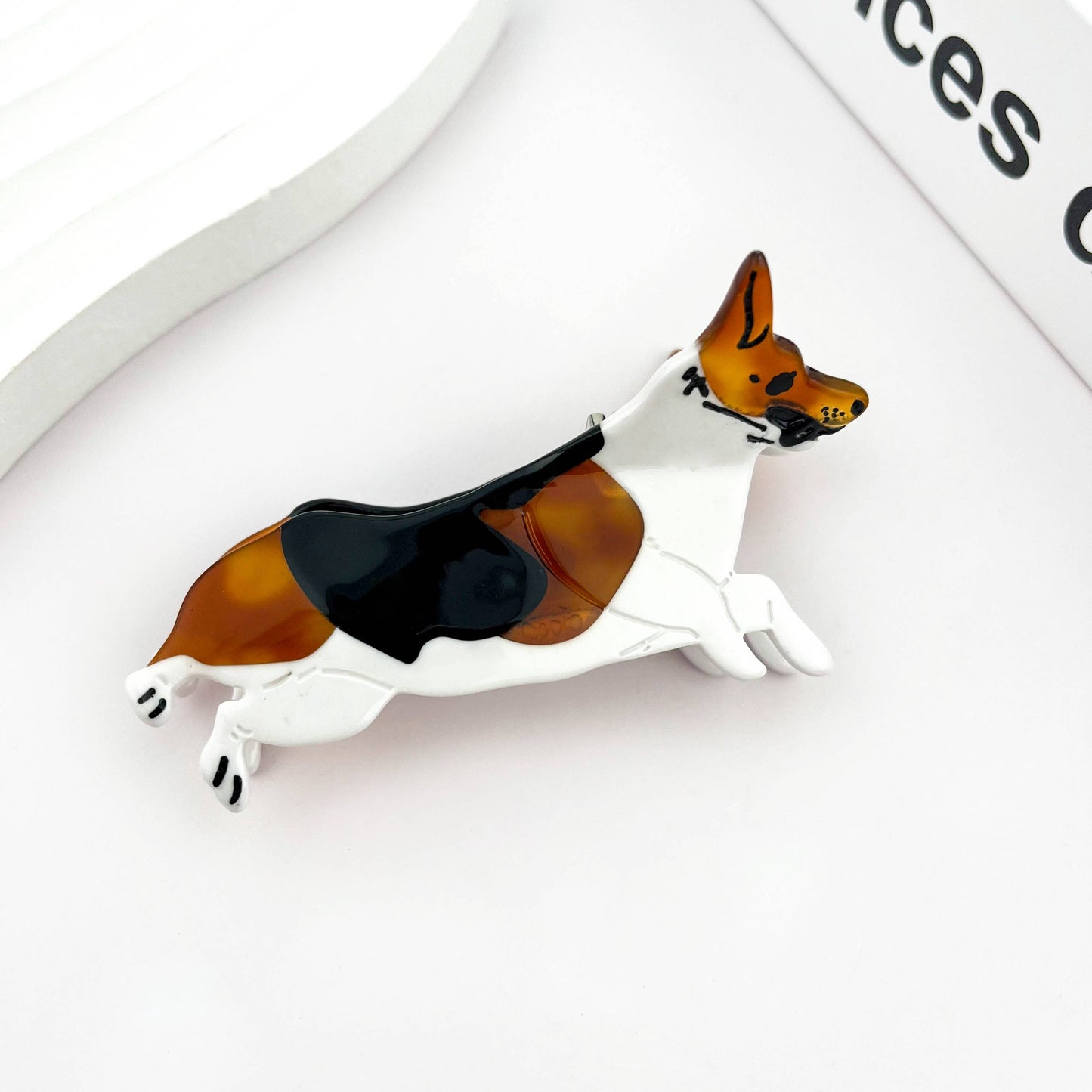 TheDivaSoap - Acetate Dog Claw Clip, Schnauzer Corgi Hair Clip: Corgi