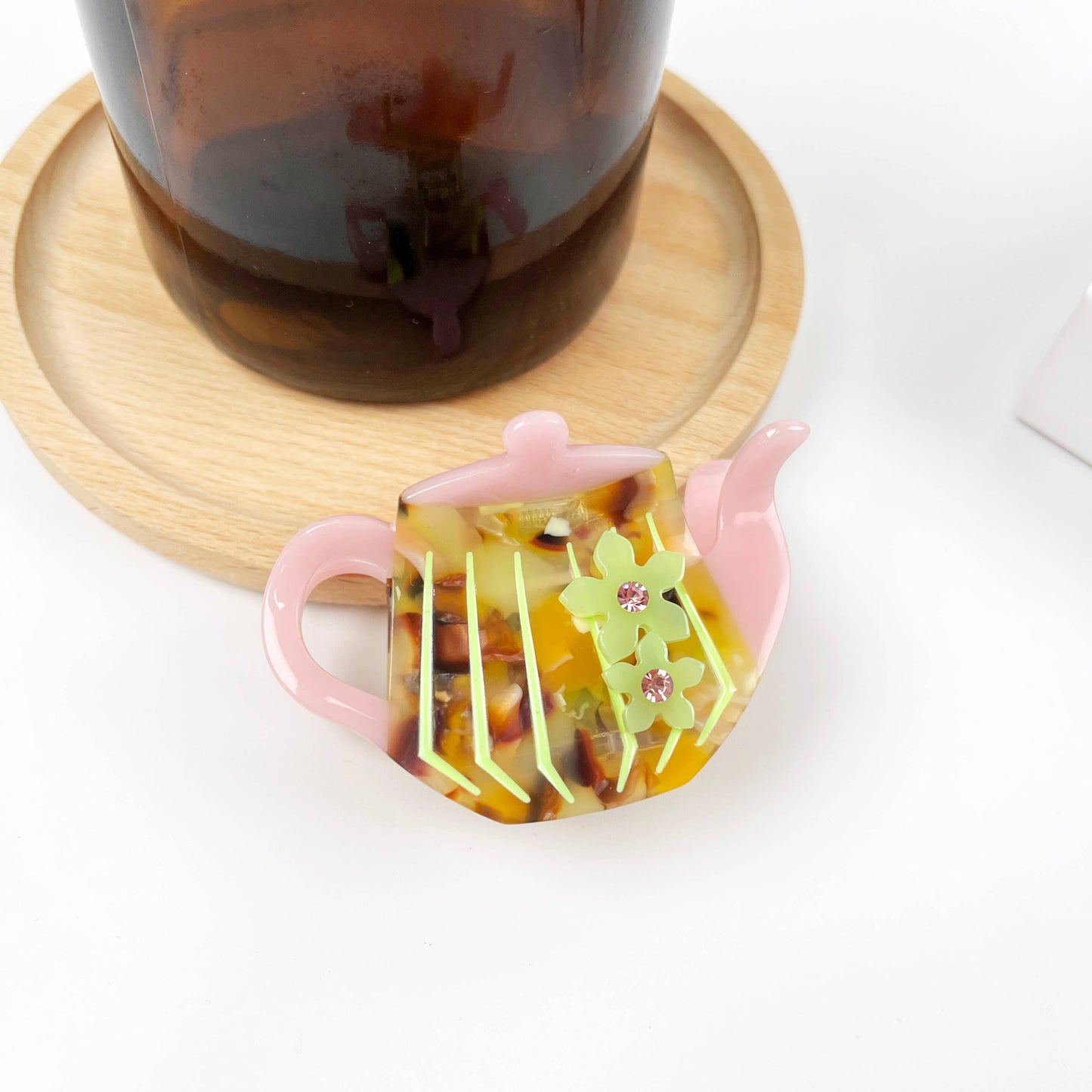 TheDivaSoap - Cartoon Teapot Hair Clip Acetate Claw Clips: Green