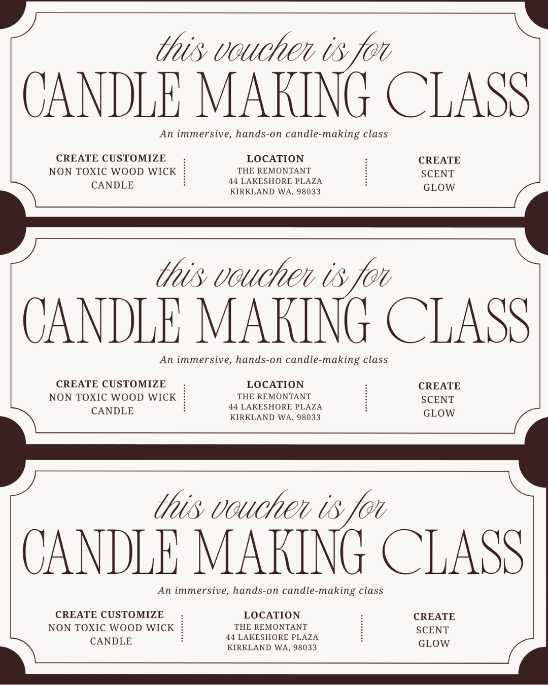 Candle Making Class Gift Certificate