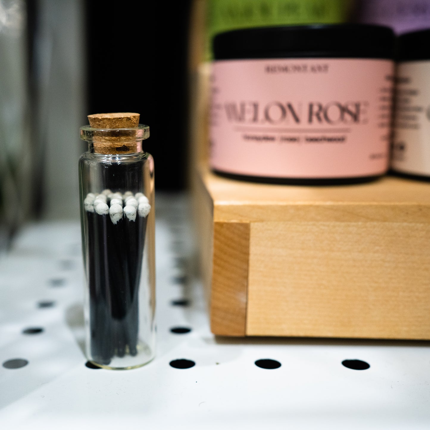 Small Match Bottle - Signature Black and White Safety Matches in Jars with Striker