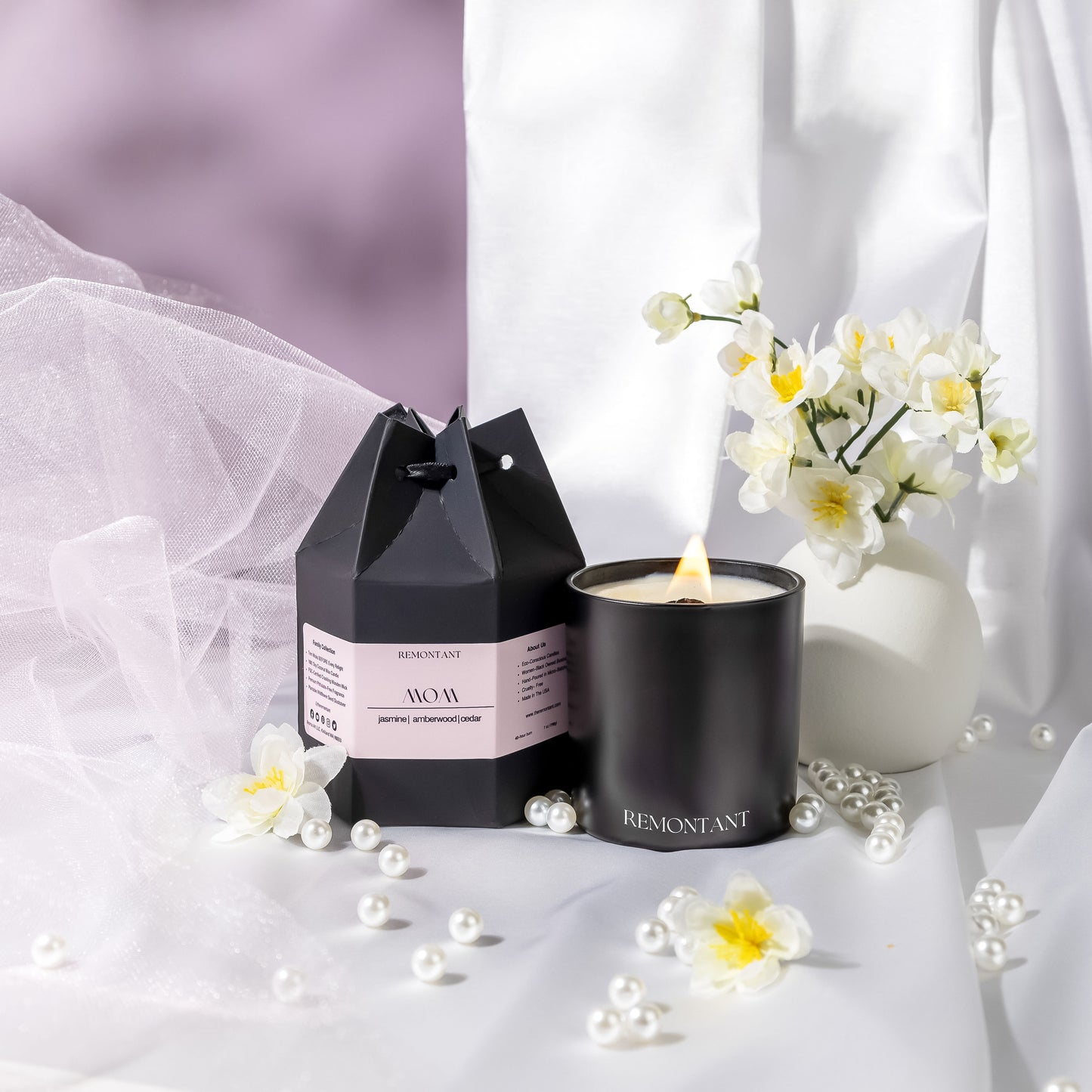 Mom Candle |Jasmine + Amberwood + Cedar | Mother's Day Gift | Wood Wick Candle