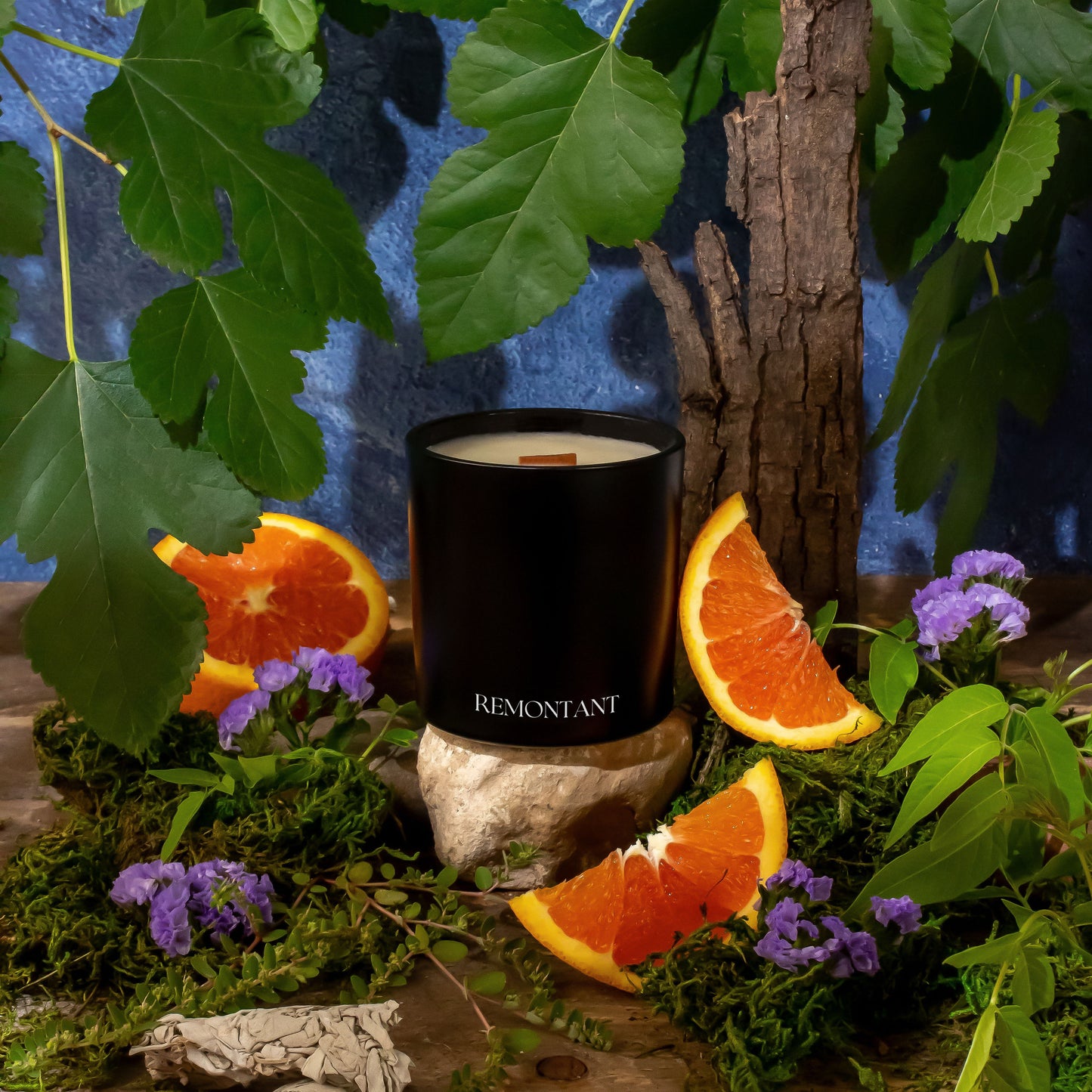 Blue Sage Candle | Blue Sage ~ Amber ~ Citrus Blossoms | Wood Wick Candle