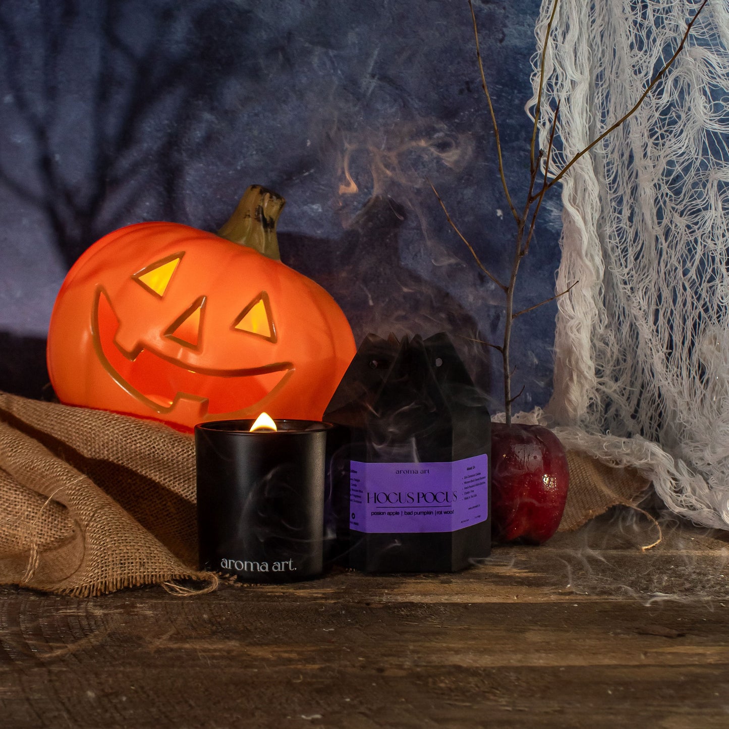 Hocus Pocus Wood Wick Candle | Poison Apple ~ Bad Pumpkin ~ Rot Wood | Spooky Limited Edition