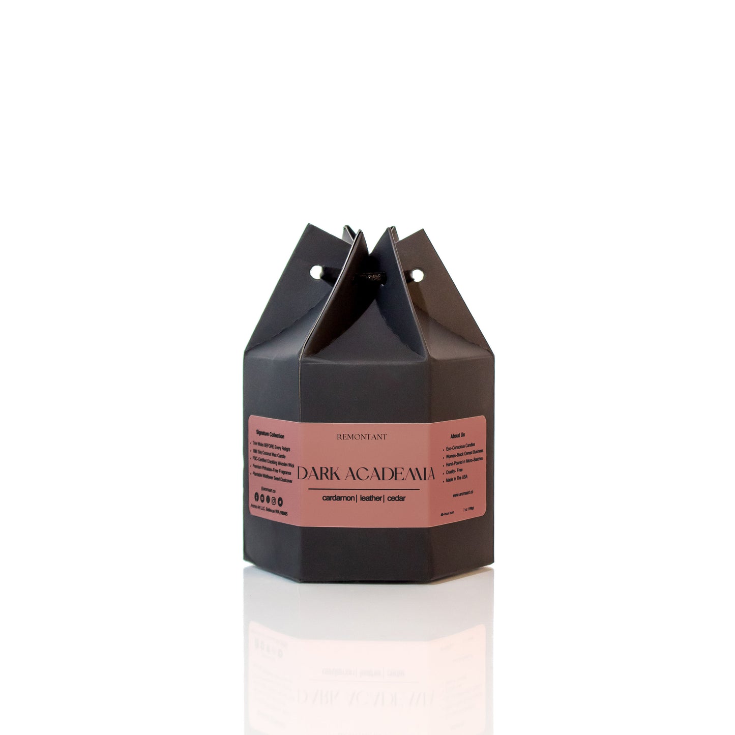 Dark Academia Candle | Cardamom ~ Leather ~ Cedar | Wood Wick Candle