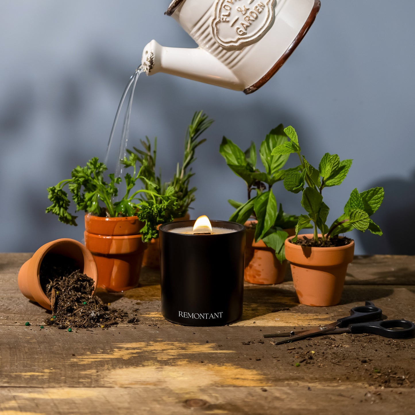 Herb Garden Candle | Herbs ~ Basil ~ Mint | Wood Wick Candle