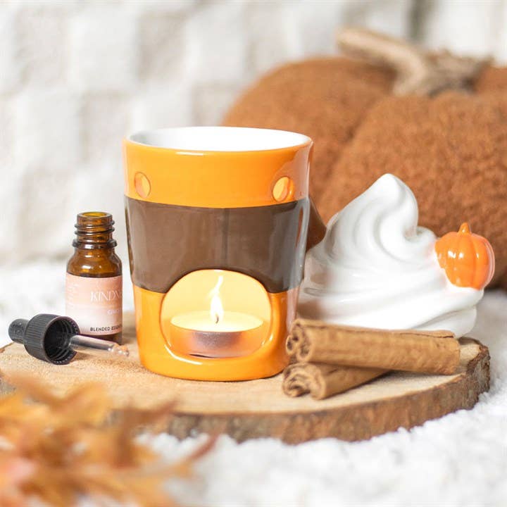 Something Different Wholesale - Fall Pumpkin Spice Latte Lidded Oil Burner and Wax Warmer
