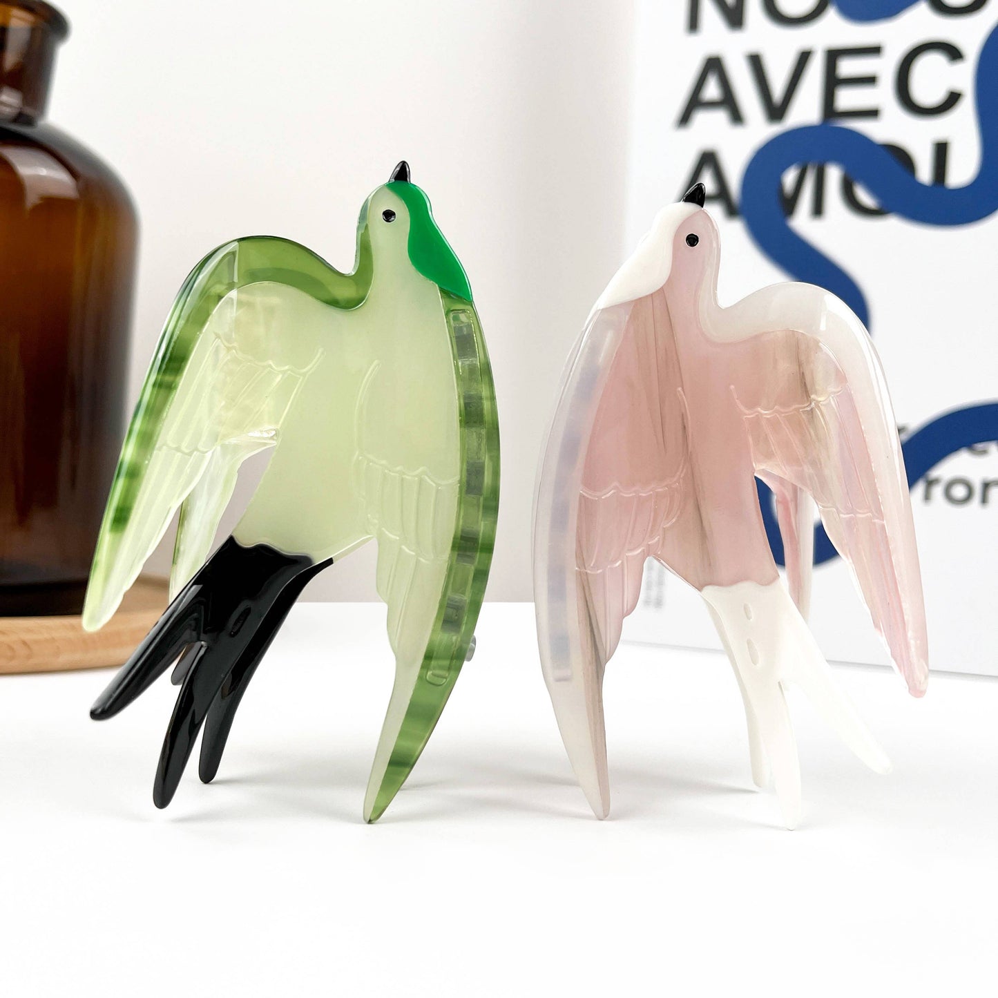 TheDivaSoap - Swallow Hair Clip, Acetate Claw Clip: Pink Small Clip