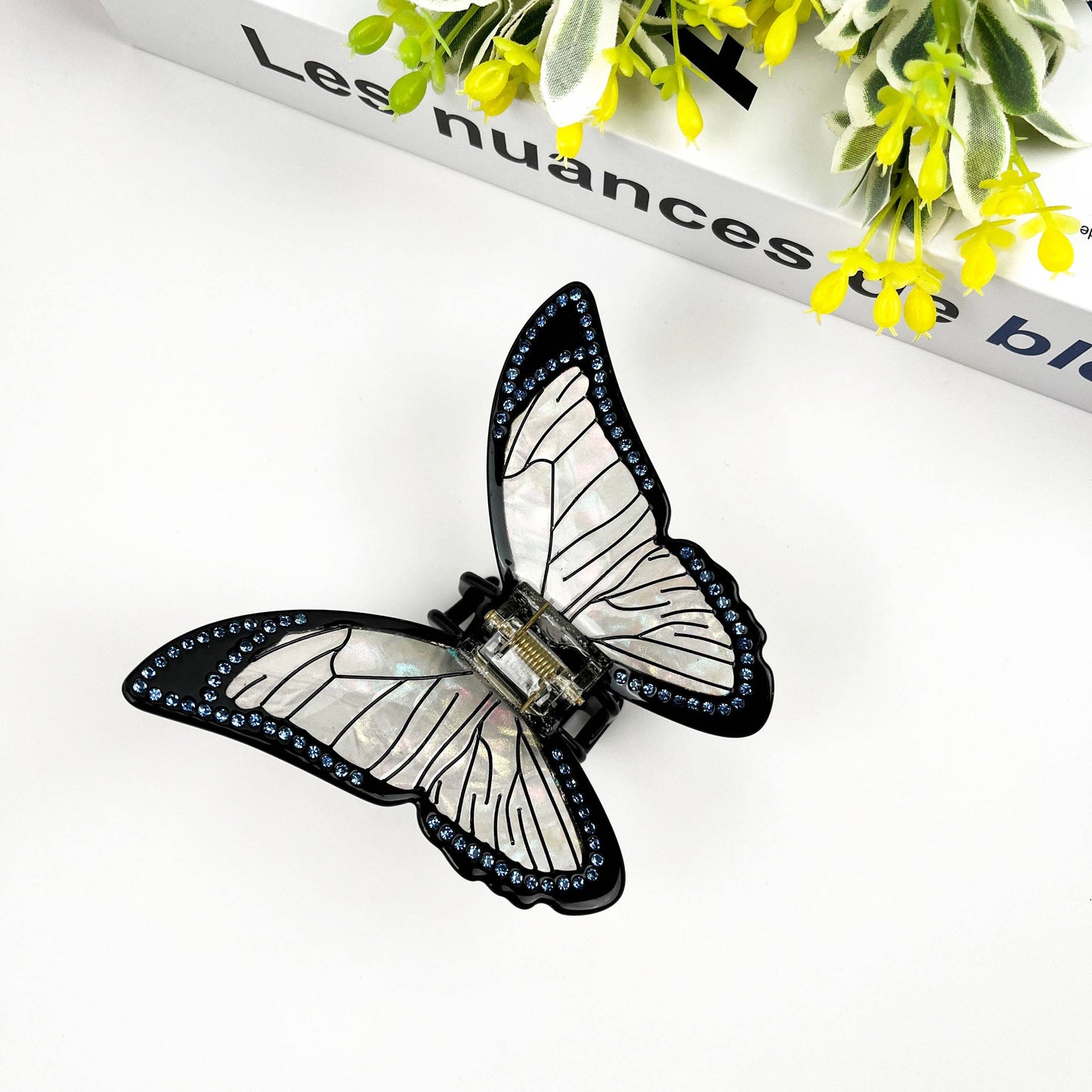 TheDivaSoap - High Quality Black Butterfly Hair Clip, Acetate Claw Clip