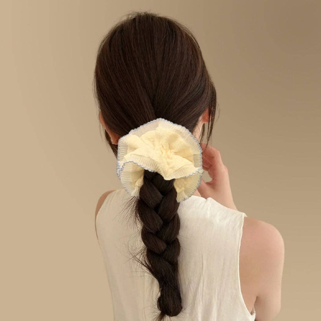 Blue Bell Ruffled Lace Scrunchie
