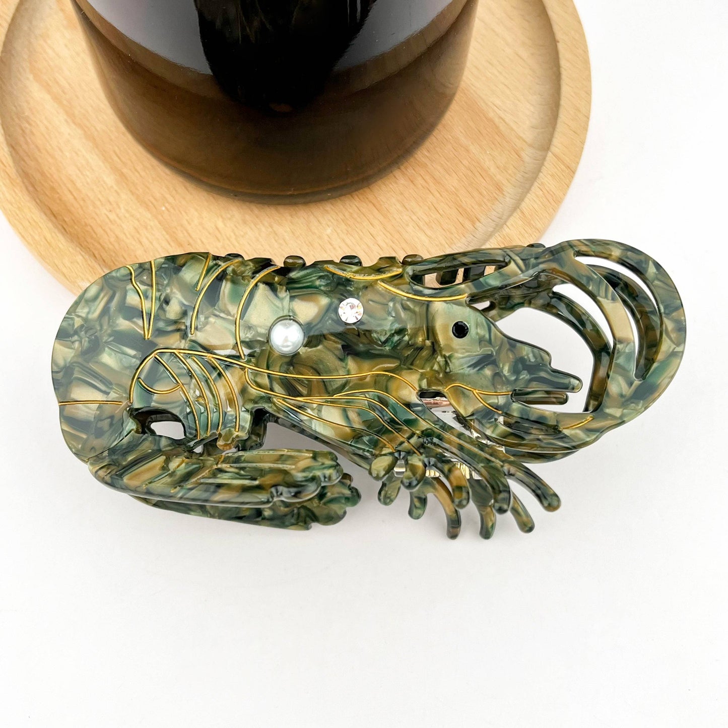 TheDivaSoap - Lobster Claw Clip, Acetate Marine Animal Hair Clip: Red