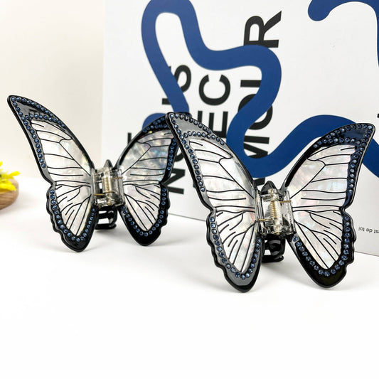TheDivaSoap - High Quality Black Butterfly Hair Clip, Acetate Claw Clip