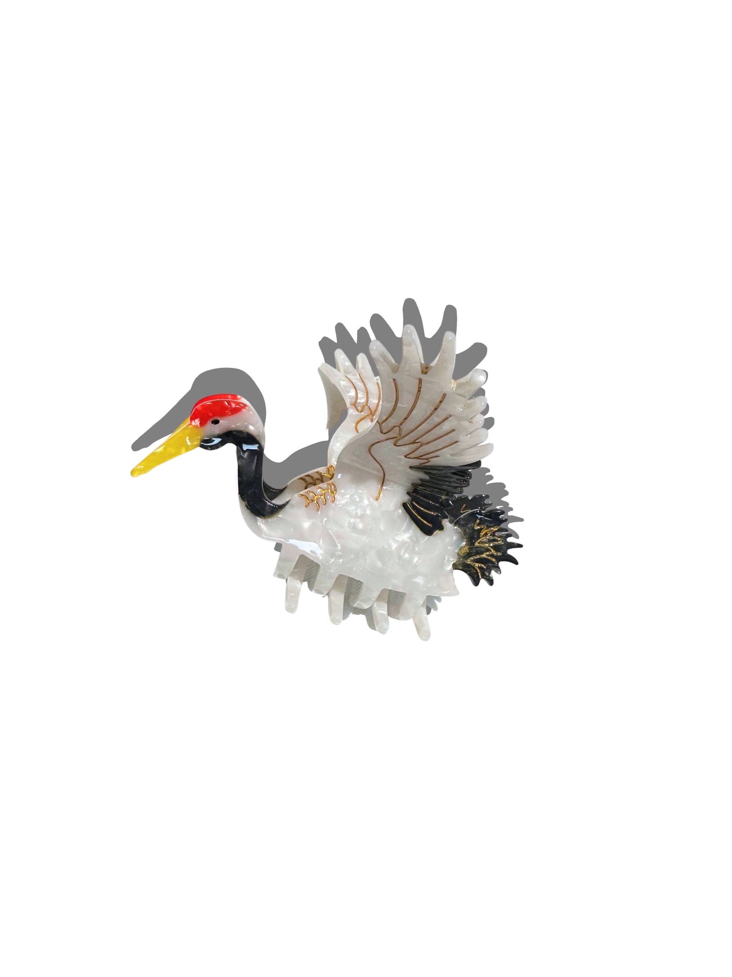 Solar Eclipse - Hand-painted Crane Bird Claw Hair Clip | Eco-Friendly