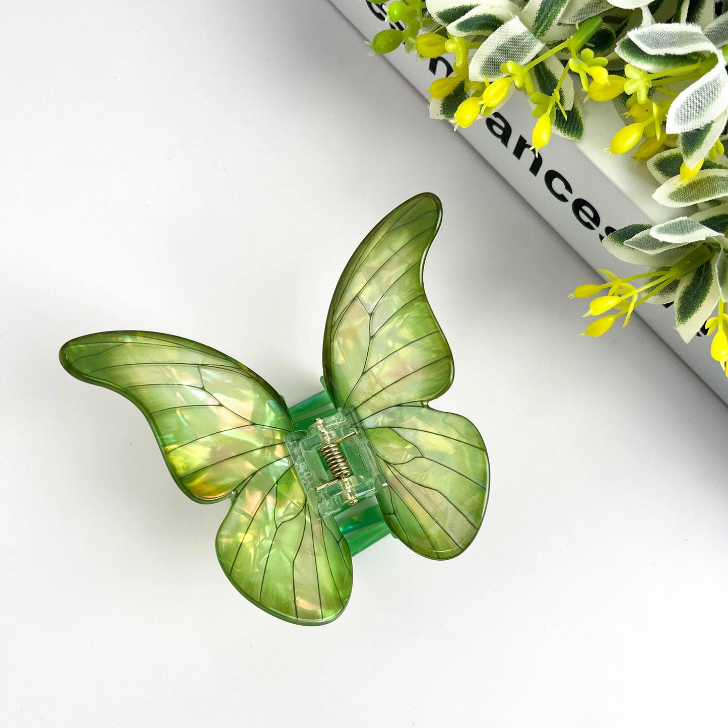TheDivaSoap - Simulation Butterfly Hair Claw Clip, Spring Hair Clip: Green