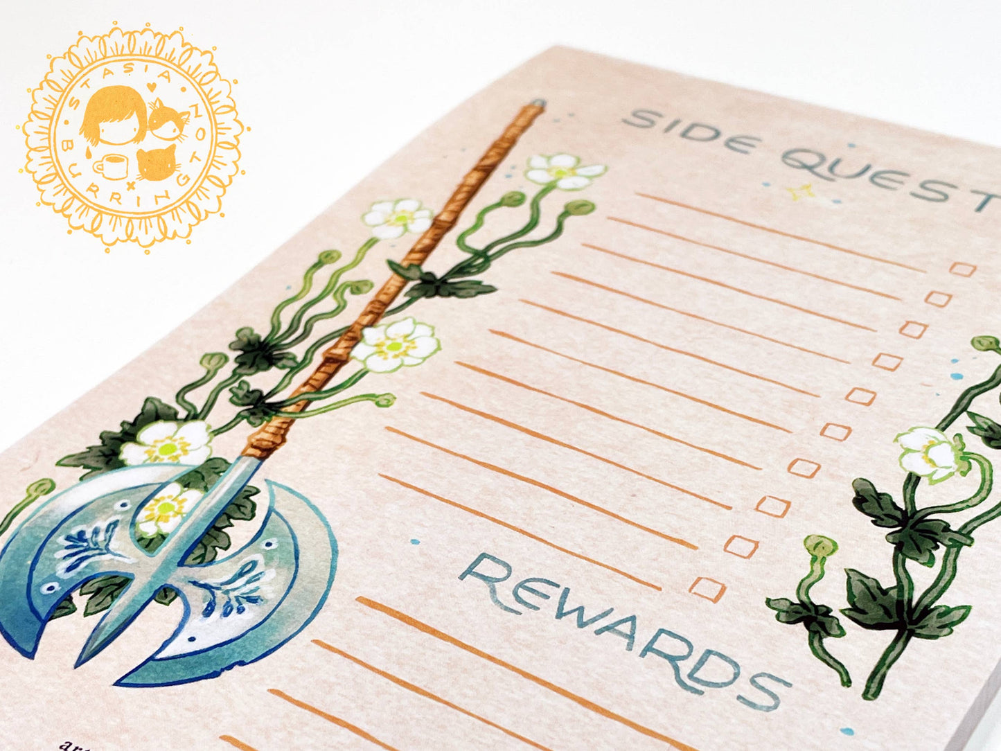 Stasia Burrington Illustration - Notepad - Side Quests - Great Axe