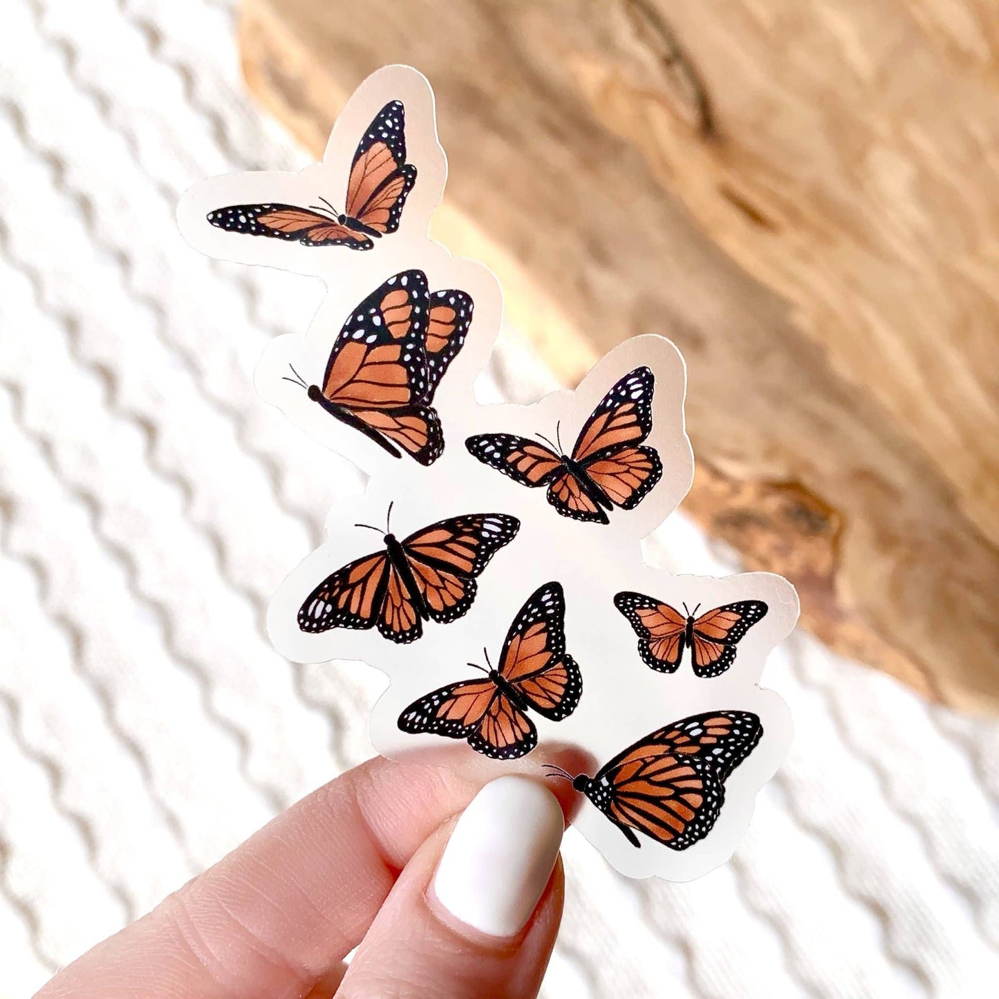 Elyse Breanne Design - Clear Flying Butterflies Sticker, 3.5x2in
