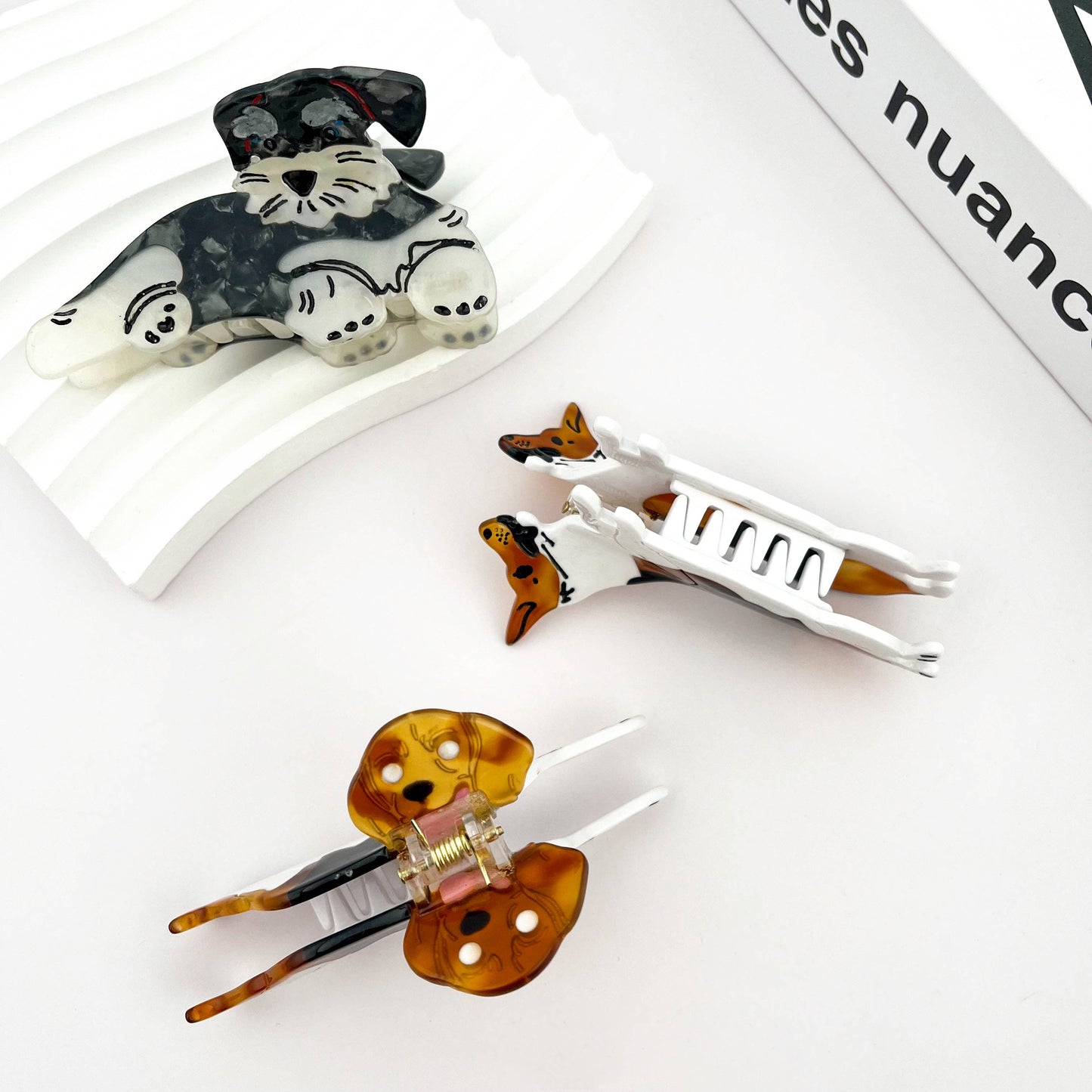 TheDivaSoap - Acetate Dog Claw Clip, Schnauzer Corgi Hair Clip: Corgi